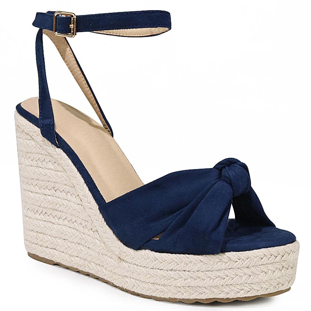 Women's Platform Ankle Strap Sandals - Open Toe Espadrille Wedge Summer Shoes for Casual Wear, Beach, Vacation & Outdoor Activities