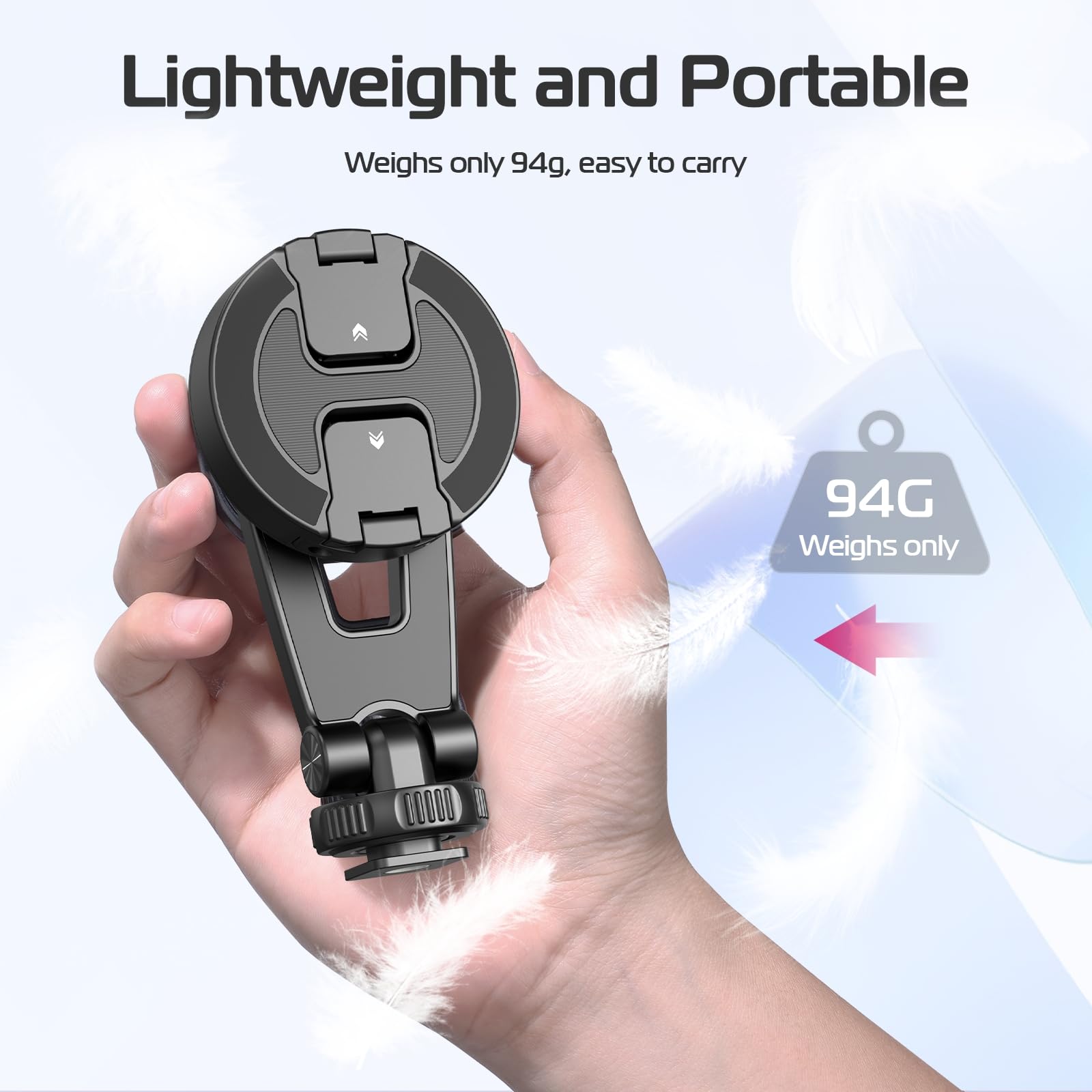 ULANZI MA47 Magnetic Phone Tripod Mount - Universal MagSafe Compatible Tripod Clamp for iPhone 12/13/14/15 Series Plus Pro Max - Perfect for Vlogging, Live Streaming & Hands-Free Photography
