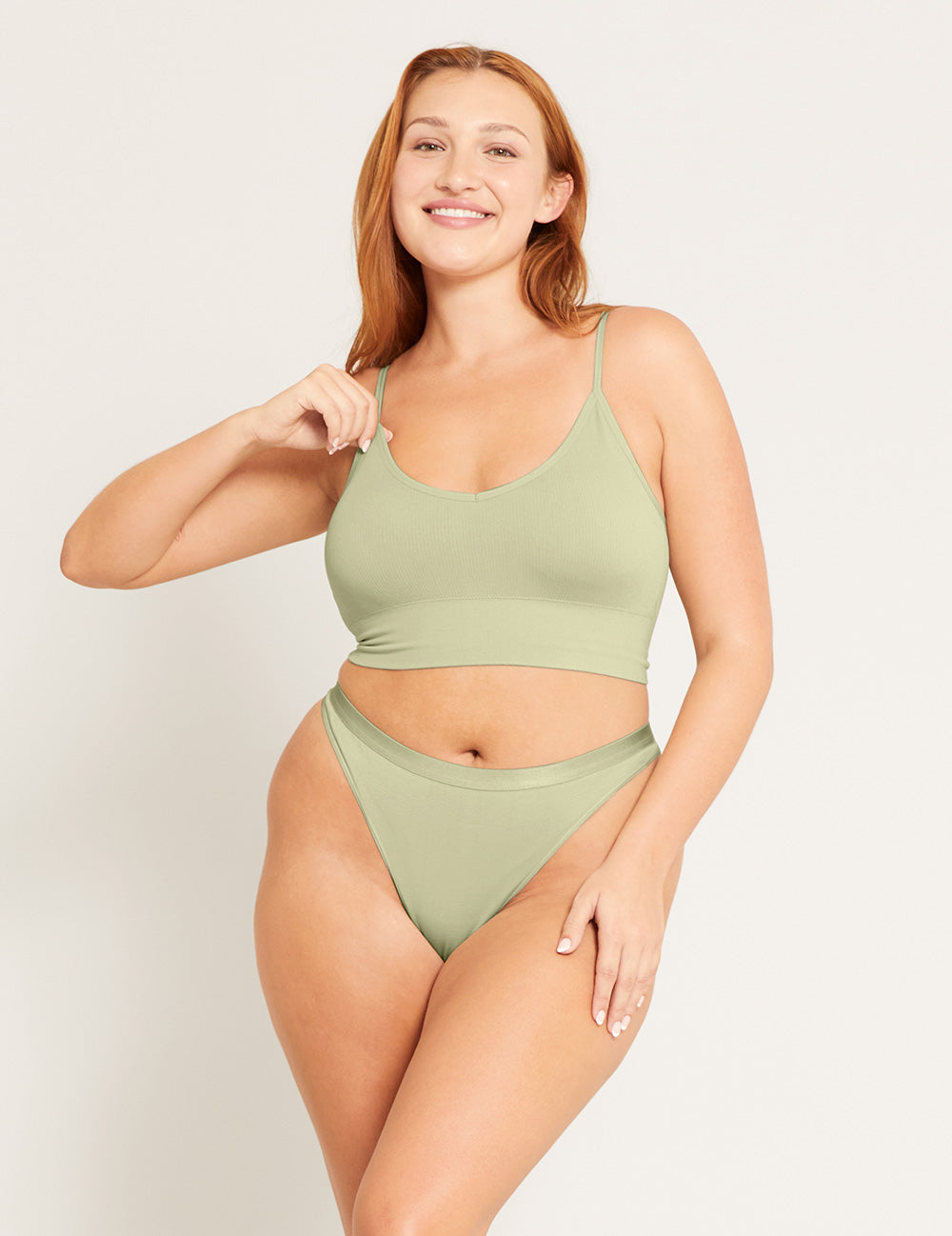 LYOLYTE G String Thong Panties for Women - Comfortable & Sexy Sage Green Underwear - Perfect for Daily Wear, Yoga & Intimate Moments