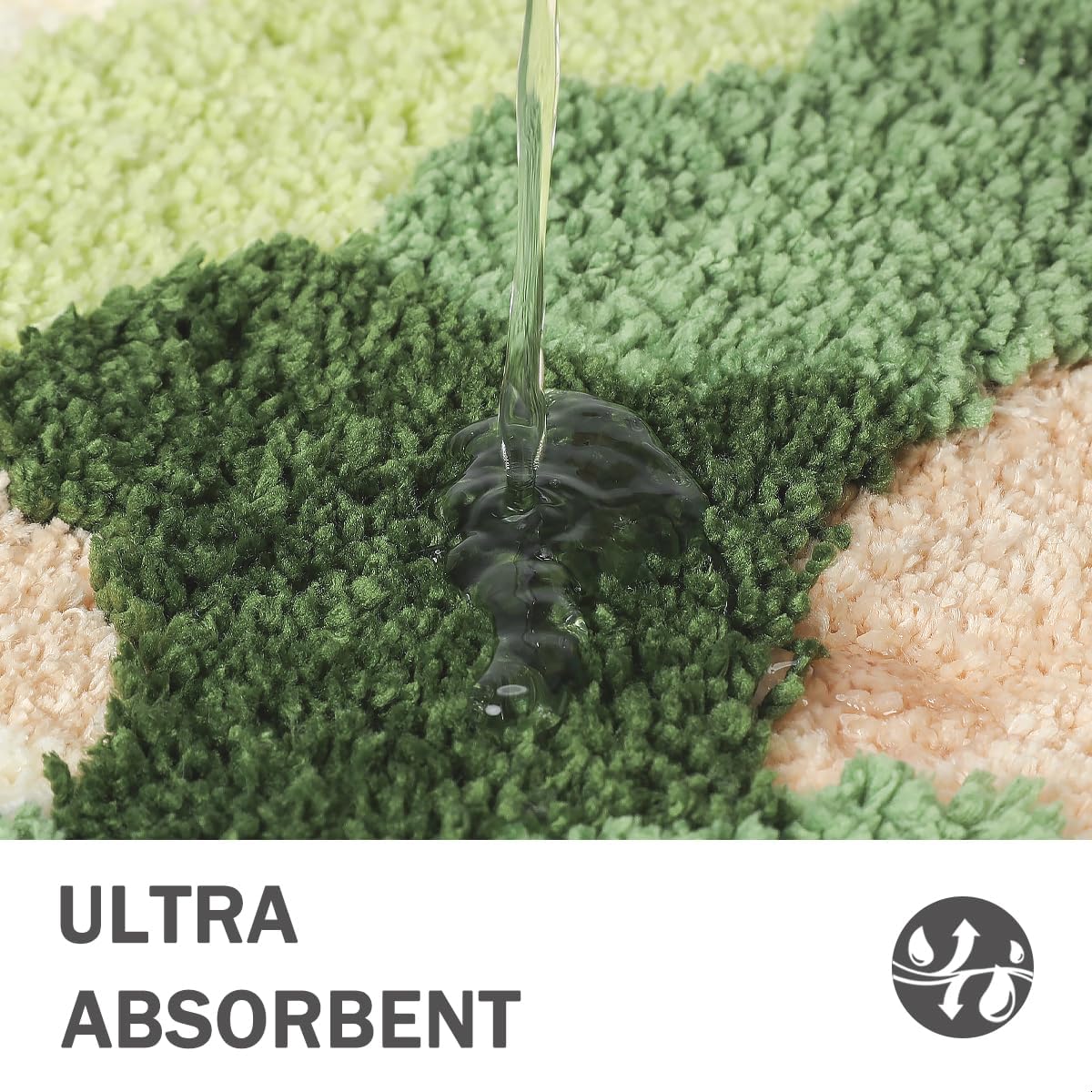 Ultra Soft Moss Bathroom Mat - Absorbent Non-Slip Shower Rug for Bathroom & Bedroom - 18