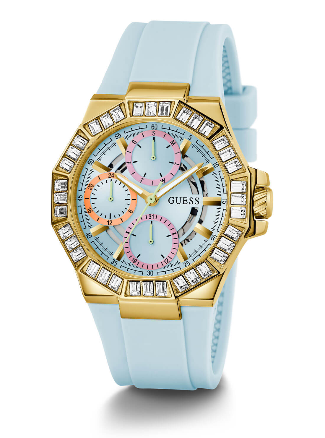 Luxury Gold Selene Crystal Silicone Watch for Women - Elegant Fashion Accessory for Everyday Wear, Office & Special Occasions