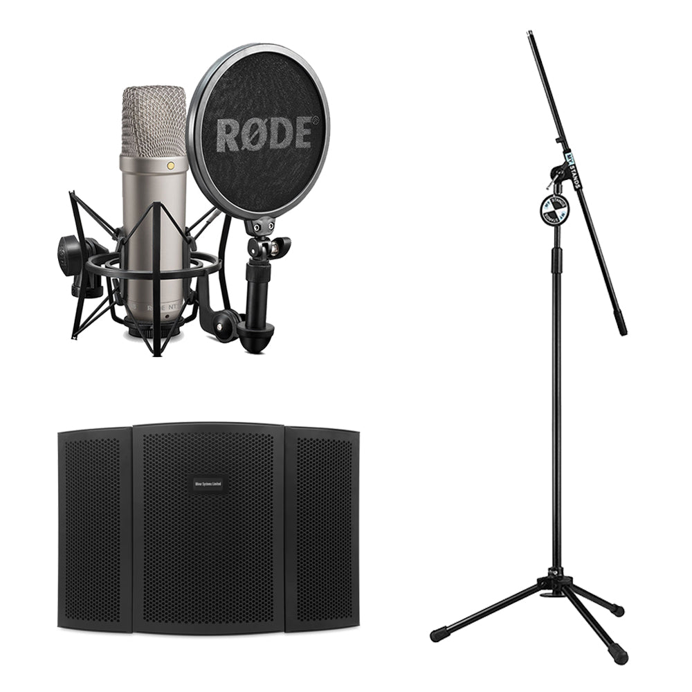 Rode NT1-A Professional Studio Condenser Microphone Bundle with Pop Filter & Shock Mount - Perfect for Podcasting, Voiceovers & Home Recording Studios
