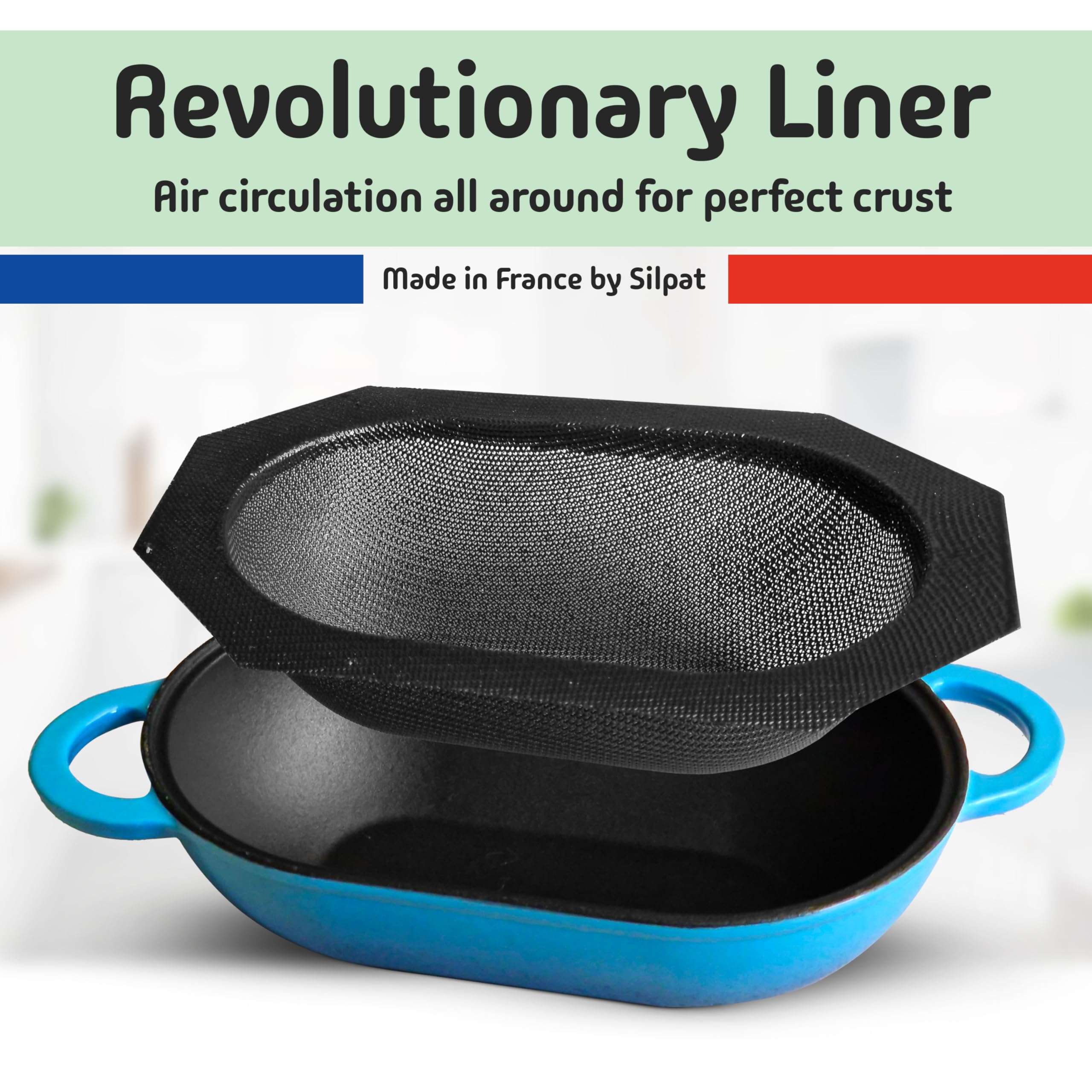 Easy Artisan Bread Kit with Cast Iron Dutch Oven (2 qt) & Non-Stick Silicone Liner - Perfect for Homemade Sourdough, No-Knead Bread Baking at Home