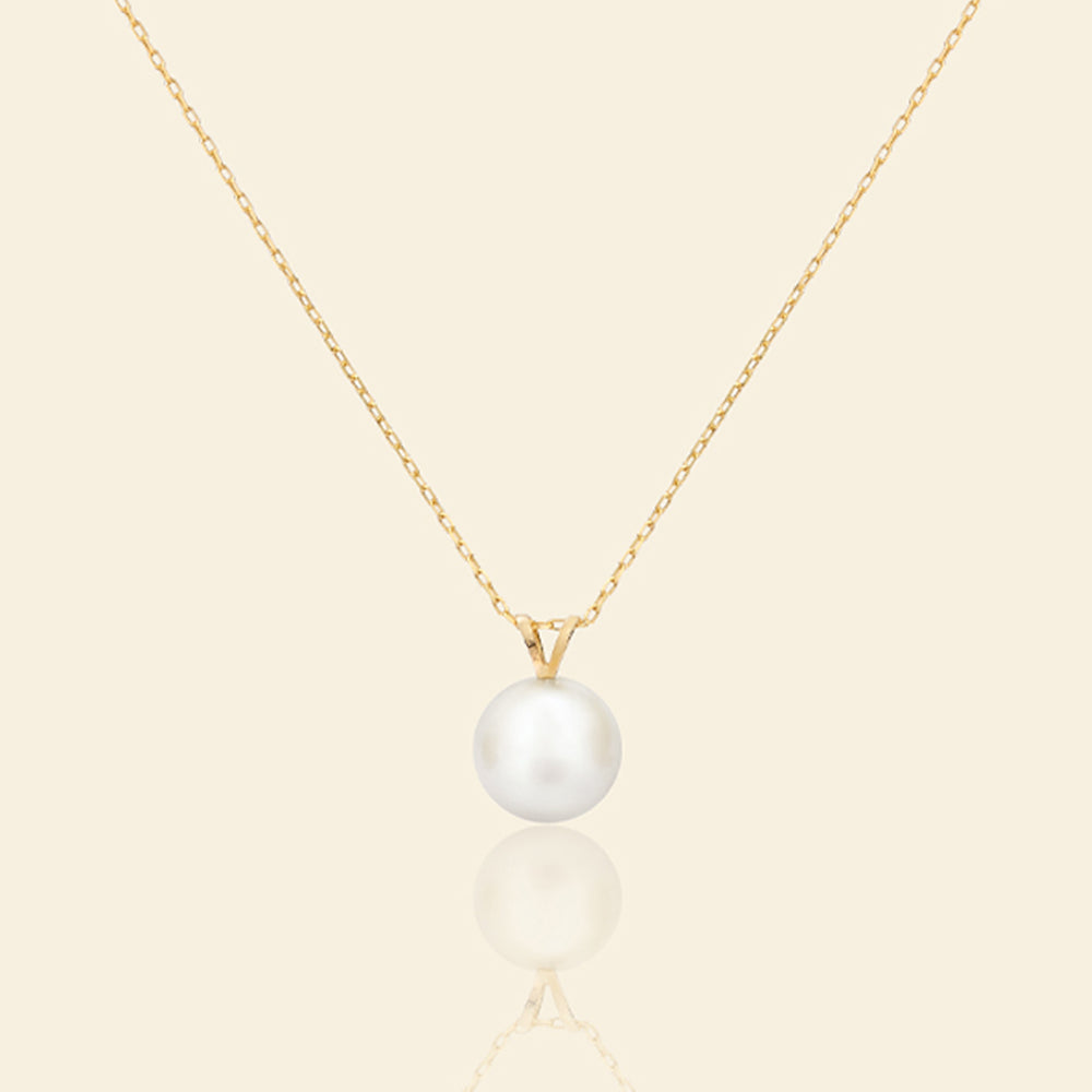 AAAA Grade Lustrous Pearl V Bale Pendant Necklace for Women - Elegant Jewelry Gift for Wedding, Anniversary & Special Occasions
