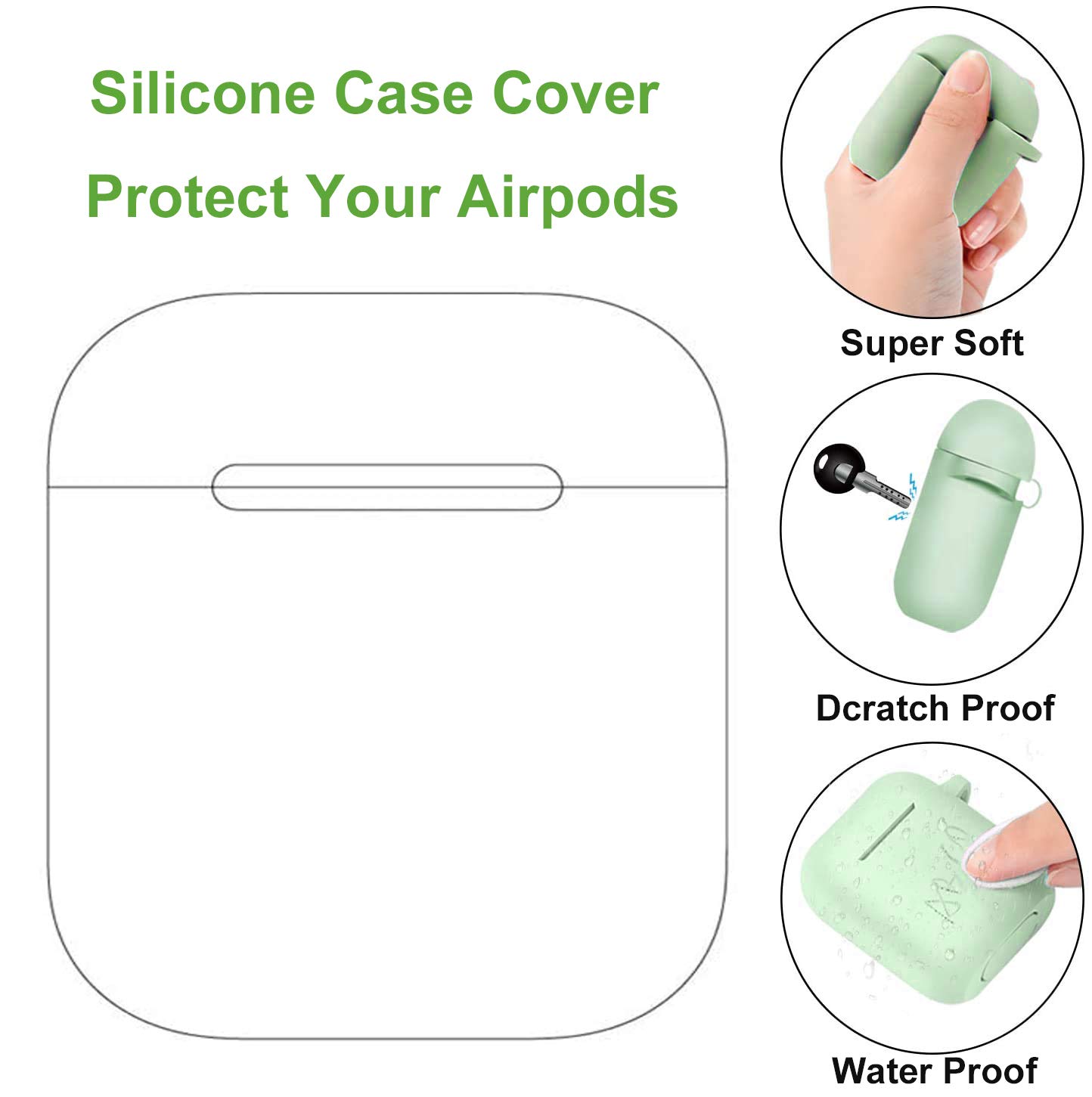 Airpods 1 & 2 Silicone Case - Basketball Design with Keychain for Sports Lovers