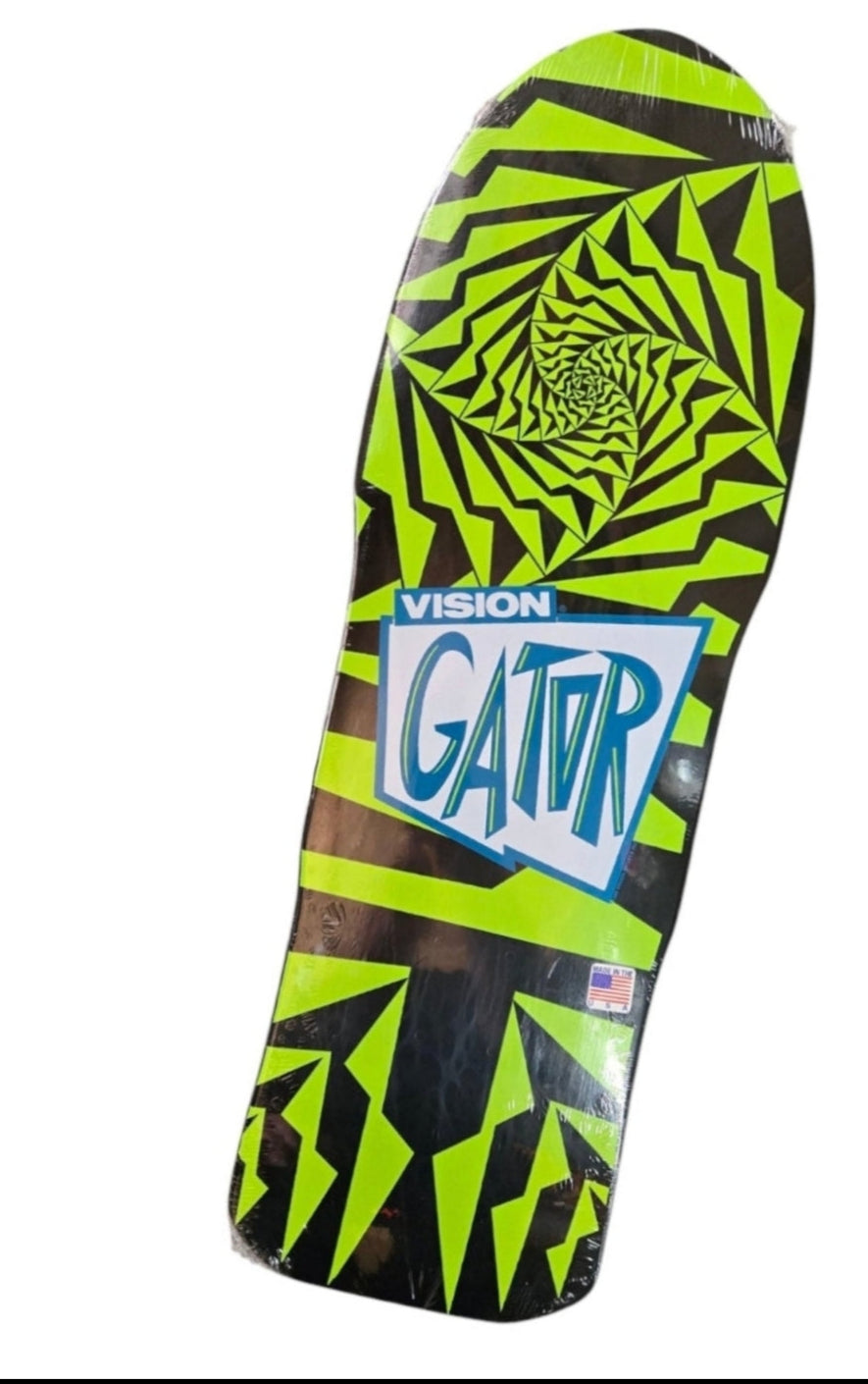 Vision GATOR II Reissue Skateboard Deck - Green & Black | Professional Cruiser Board for Street & Park Skating