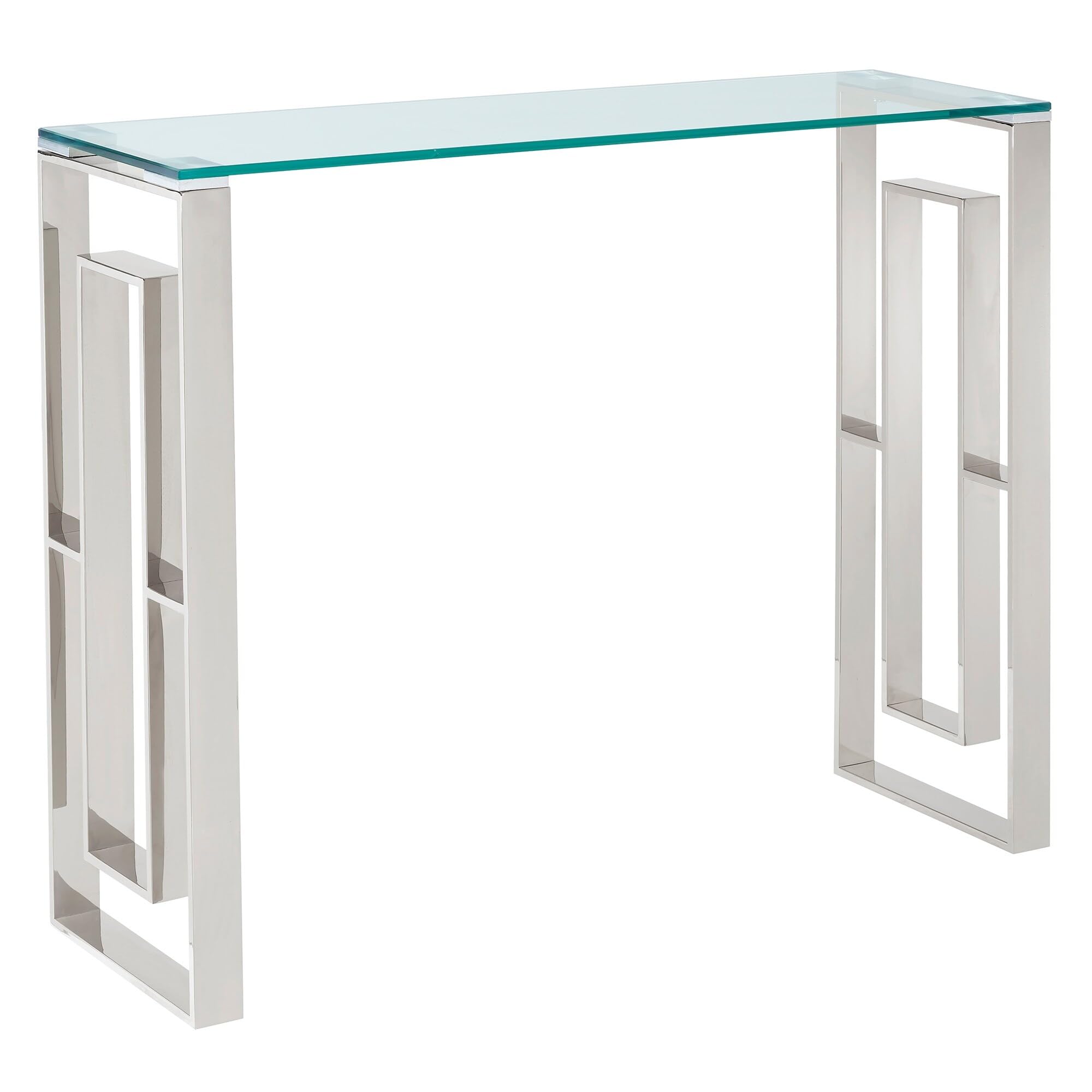 Modern Glass and Chrome Accent Side Table - Silver Finish | Stylish Living Room, Bedroom, or Office Decor