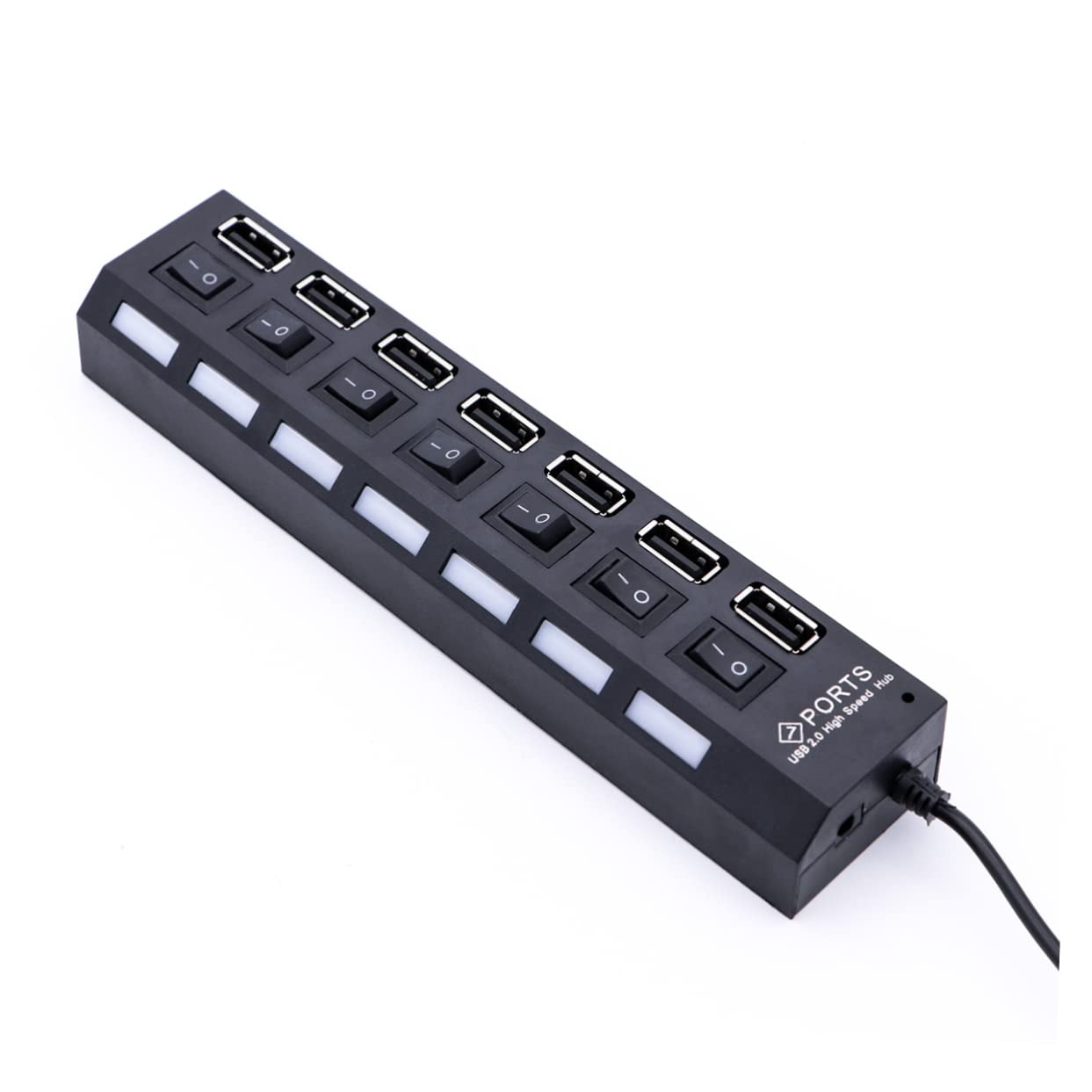 Homoyoyo 7-Port USB Hub Splitter - Slim & Portable USB 3.0 Data Hub Adapter for Laptop, PC, Mac - 3-Pack Multi-Port USB Expander for Charging, Data Transfer, Keyboard, Mouse & External Devices (Home/Office/Travel Use)