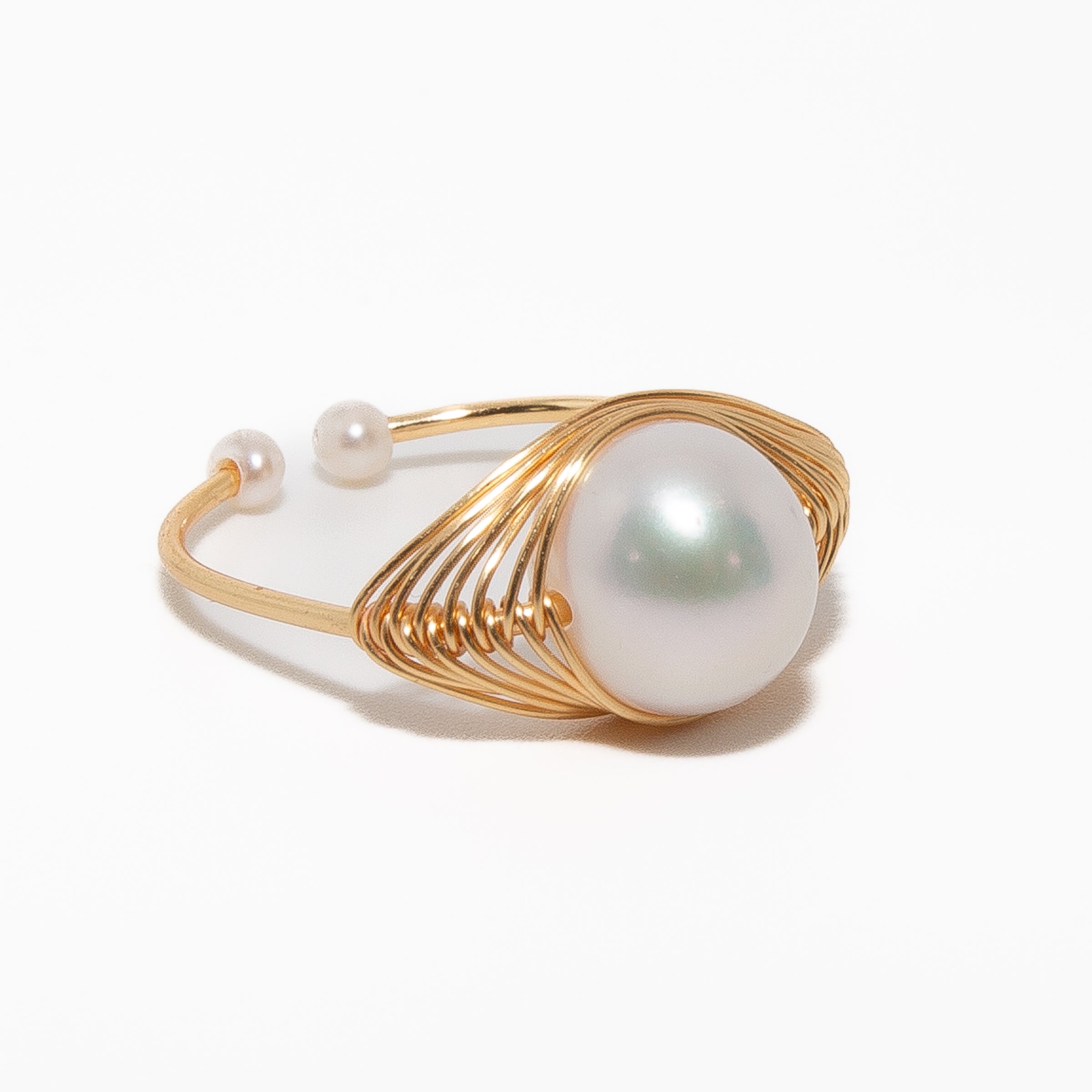 Golden Pearl Cradle Ring - Elegant Baby Jewelry Gift for Newborns & Christening - Perfect for Baby Showers, Baptisms & First Birthday Presents