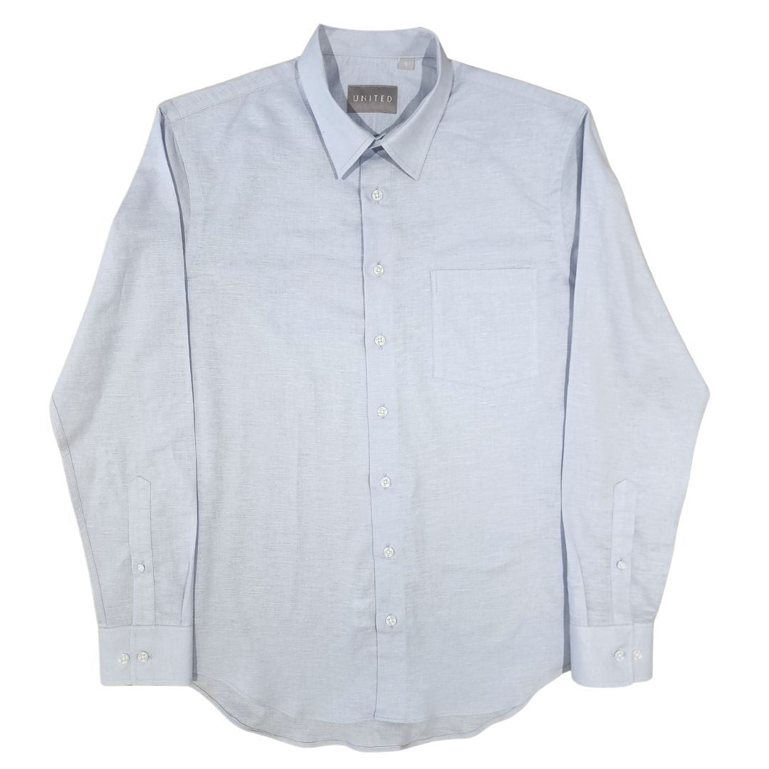 Light Blue Cotton Linen Shirt for Men - Breathable Summer Casual Button Down Shirt | Perfect for Beach, Office & Outdoor Activities