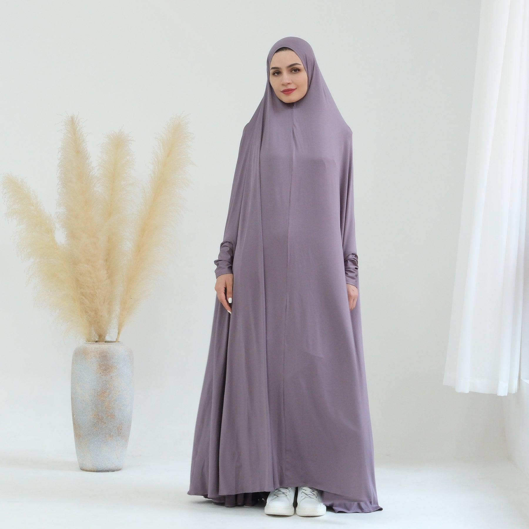 Awra Cape Hijab Combo Dove - Modest Muslim Women's Prayer Shawl & Scarf Set - Perfect for Prayer, Travel, and Everyday Wear