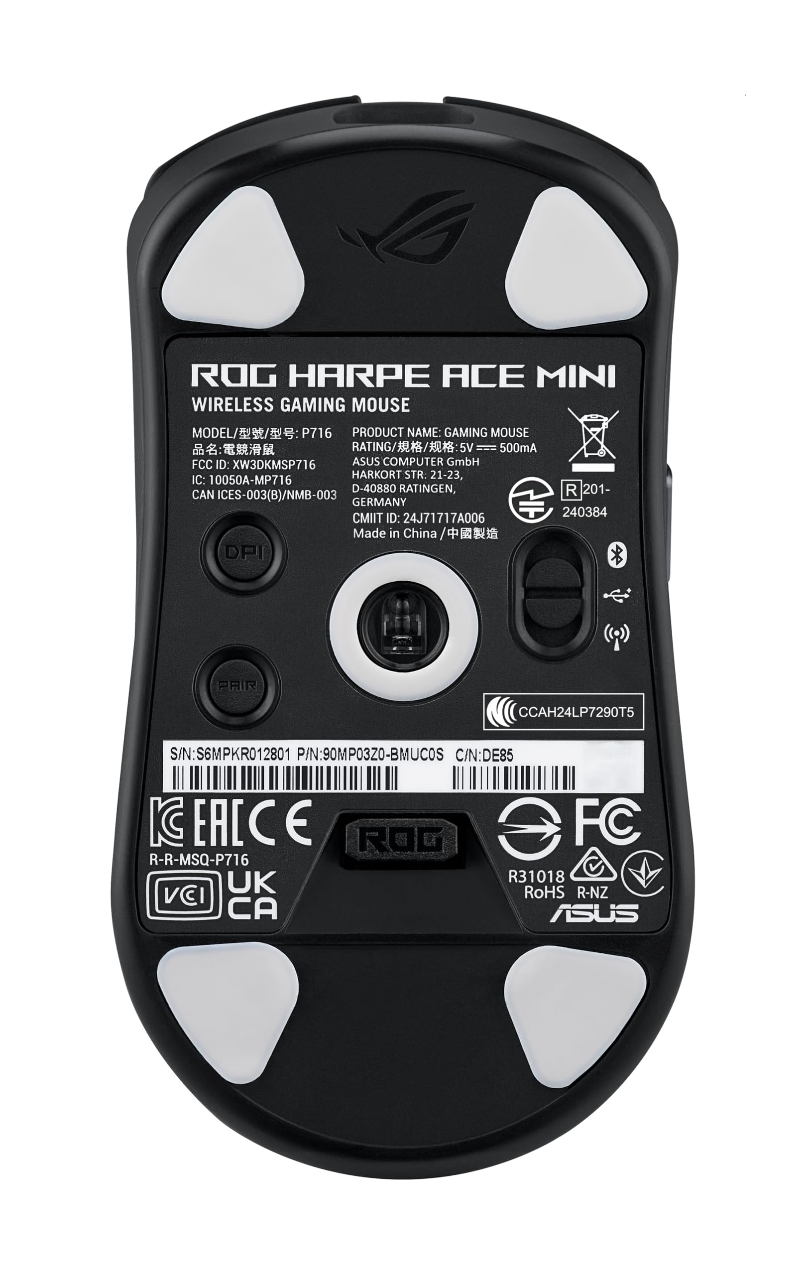 ASUS ROG Harpe Ace Mini Wireless Gaming Mouse - 49g Ultra Lightweight, 42K DPI AimPoint Pro Optical Sensor, Optical Micro Switches, ROG Polling Rate Booster - Perfect for Esports, FPS Gaming & Professional Use (Small/Medium Size, Black) - Ideal for Competitive Gaming, Office Work & Travel Setup