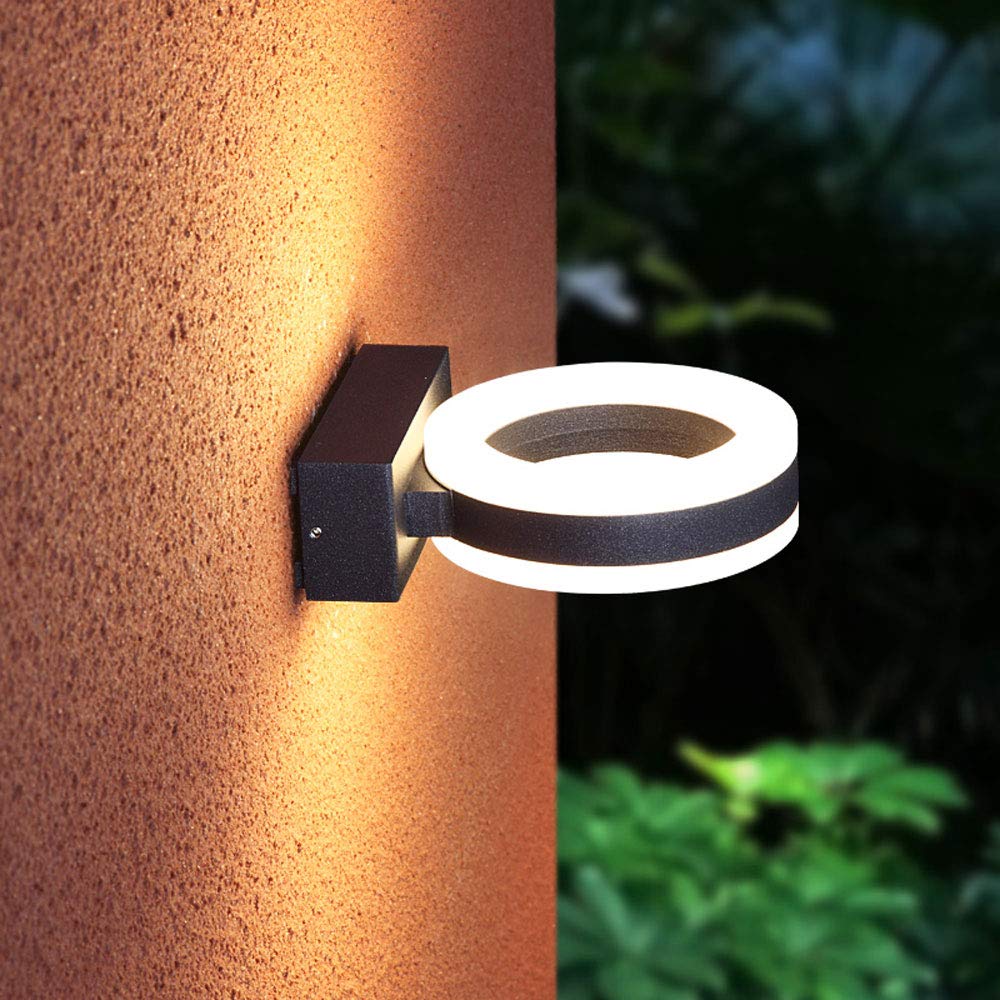 14W LED Modern Wall Light - Waterproof Outdoor Wall Sconce with Up/Down Lighting, Matte Black Finish - Perfect for Hallways, Porches, Hotels, Yards, Doorways & Garden Pathways (Indoor/Outdoor Use)