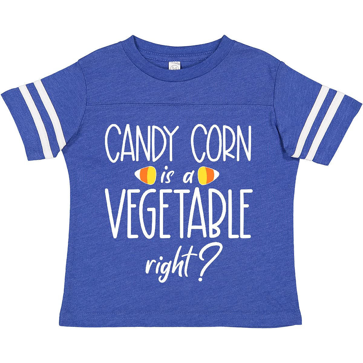 Inktastic Halloween Candy Corn is a Vegetable, Right? Funny Toddler T-Shirt - Cute Halloween Costume & Holiday Party Outfit for Kids