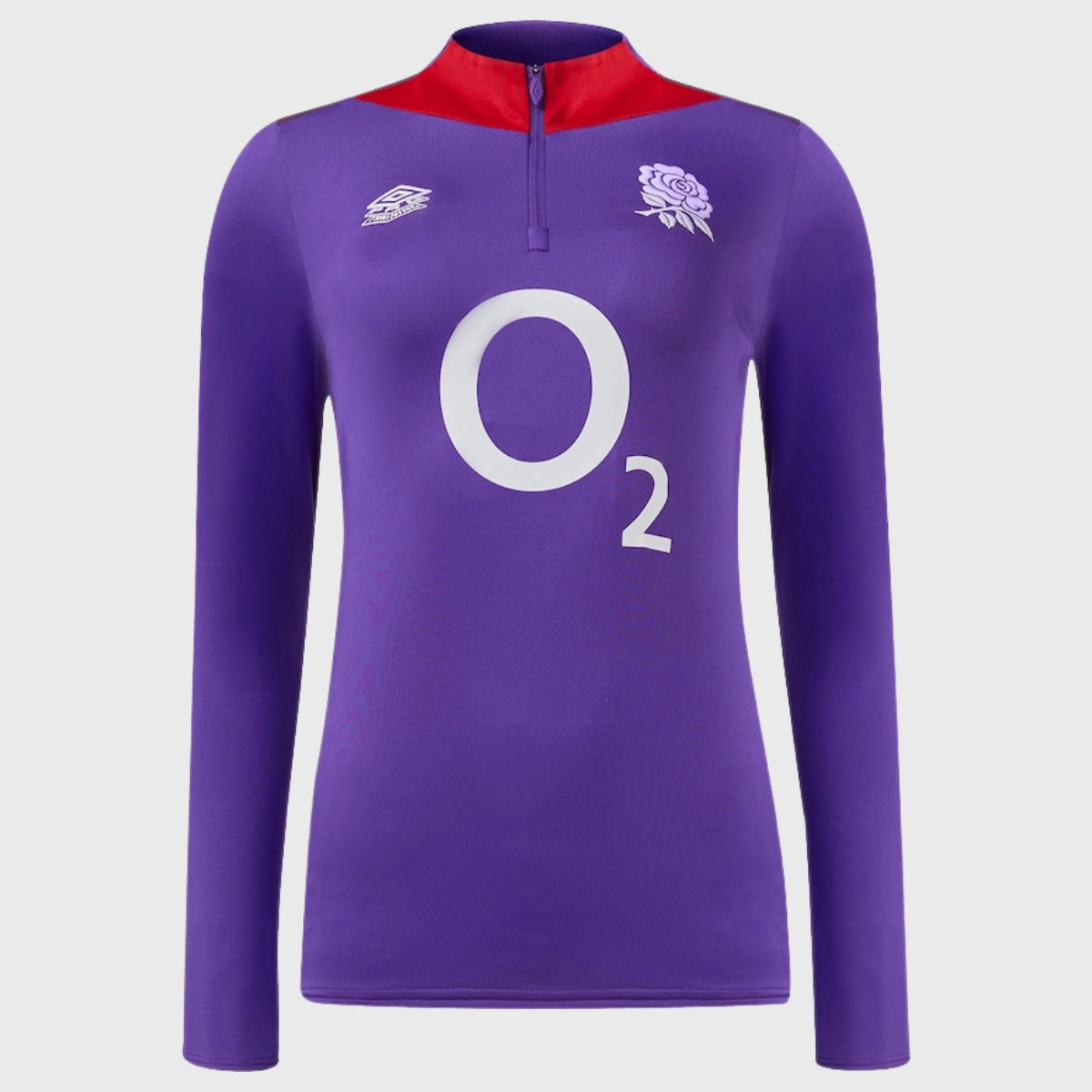 Umbro England Rugby Women's 1/4 Zip Mid Layer Top - Prism Violet - Breathable Performance Rugby Shirt for Training & Match Days