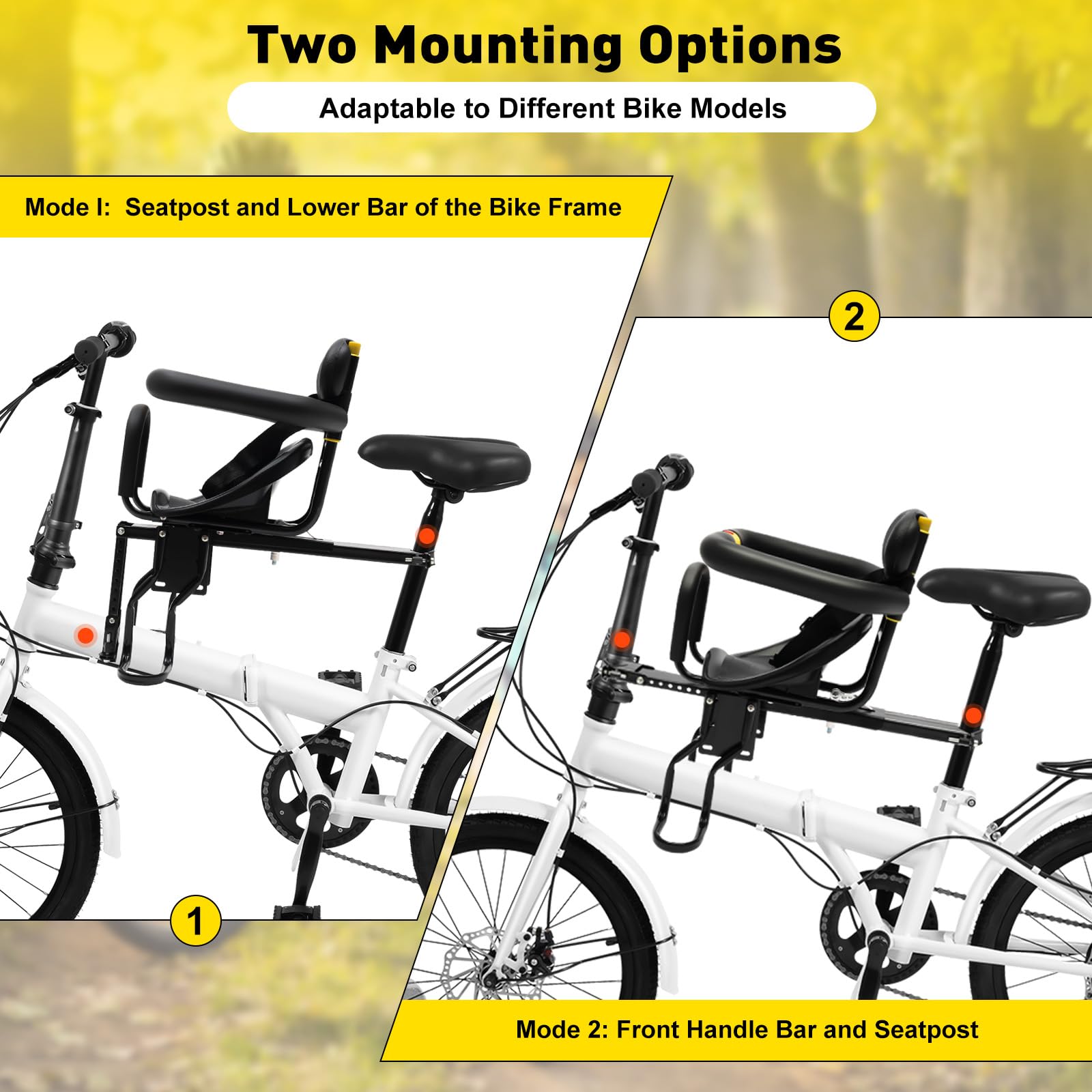 TBVECHI Universal Kids Bike Seat for Adults - Safe & Comfortable Toddler Bike Carrier for Mountain, Electric & Regular Bicycles | Perfect for Family Rides & Outdoor Adventures
