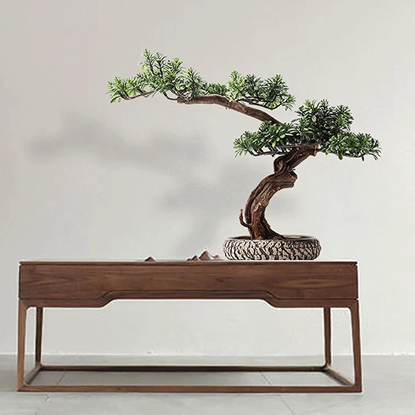 13-Inch Artificial Bonsai Tree Potted Plant - Realistic Fake Pine Bonsai for Home & Office Decor - Perfect for Desk, Living Room, Zen Garden & Gift Giving