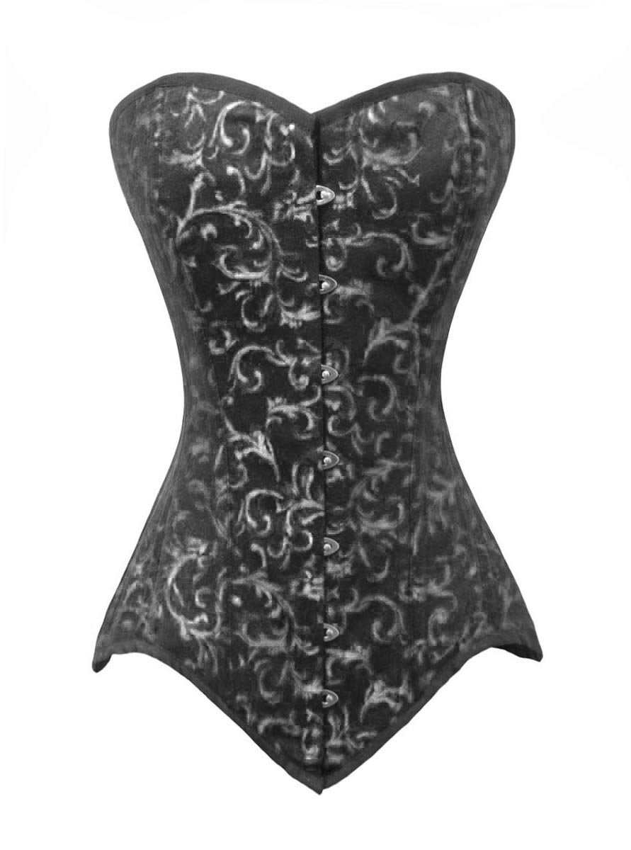 LuvSecret Lingerie Heavy Duty 26 Double Steel Boned Waist Trainer - Brocade Long Torso Overbust Corset #8151 for Waist Training, Shapewear & Victorian Costume