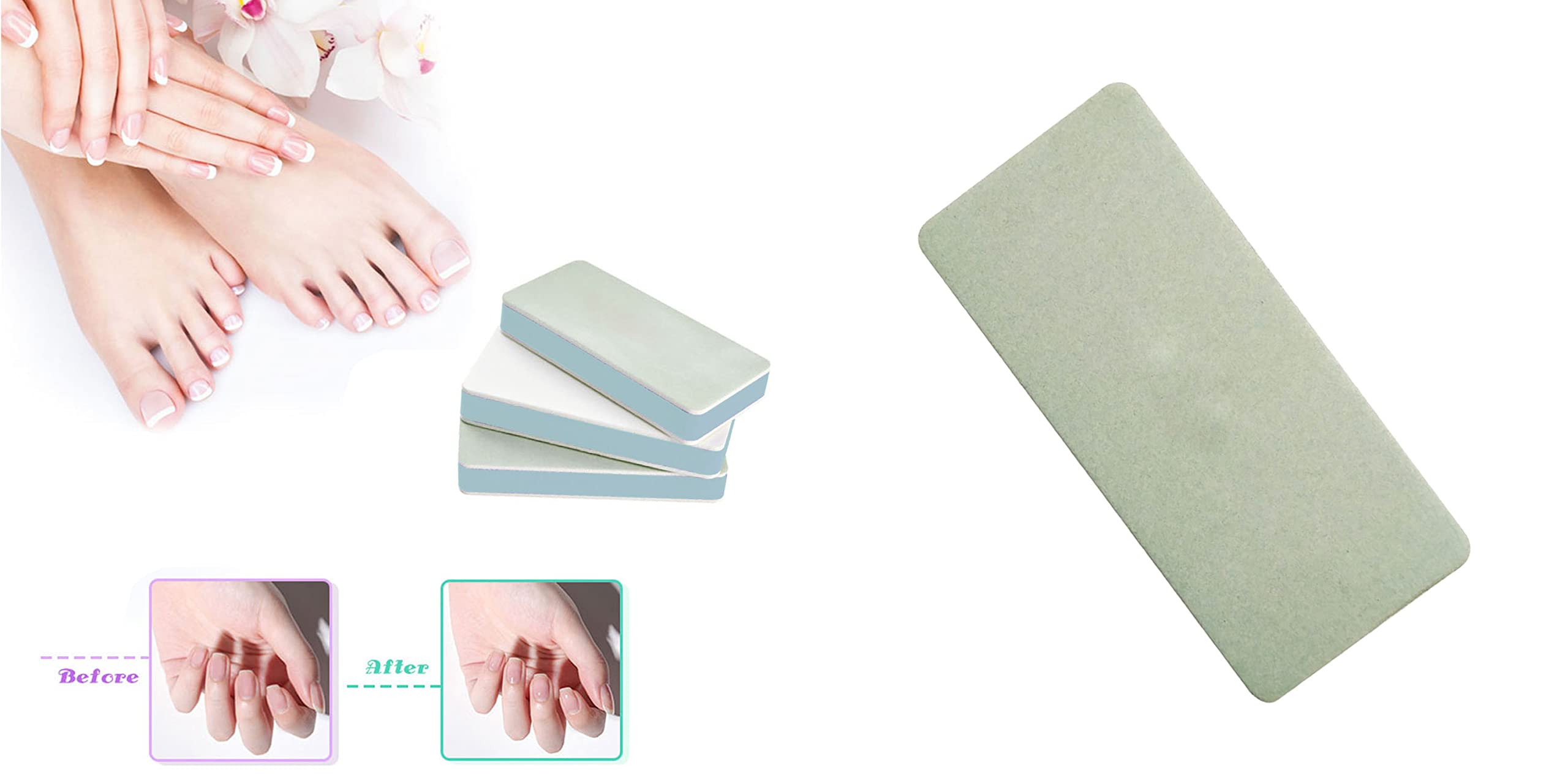 3-Piece DIY Nail Art Sponge Set - Soft Grip Nail Sponge, Pedicure & Manicure Cleaning Pads for Professional & Home Nail Care - Perfect for Salon, Spa & At-Home Nail Art