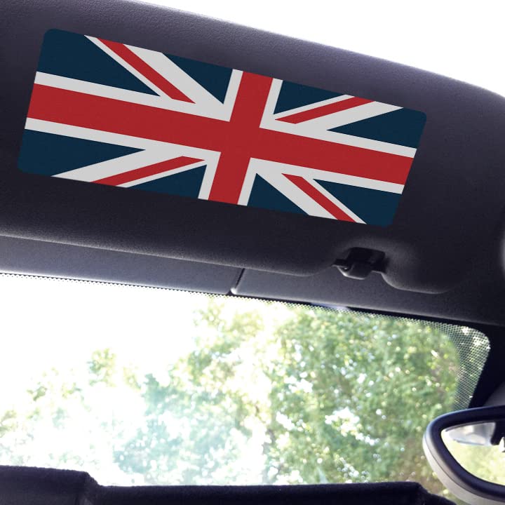 Large Union Jack Visor Sticker Set of 2 for Mini Cooper - British Flag Car Decals for Sun Visor - Perfect for Mini Cooper Enthusiasts & UK-Themed Car Accessories