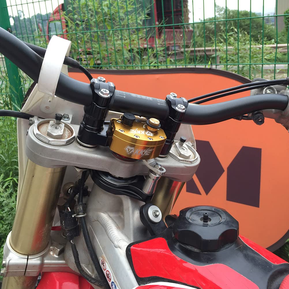 Universal Motorcycle Steering Damper Stabilizer - Adjustable Front Steering Stabilizer for CRF, YZF, EXC, RMZ, KLX & Most Dirt Bikes - Gold Moto Accessory for Enhanced Safety & Control (Perfect for Enduro, Pit Bikes & Off-Road Adventures)
