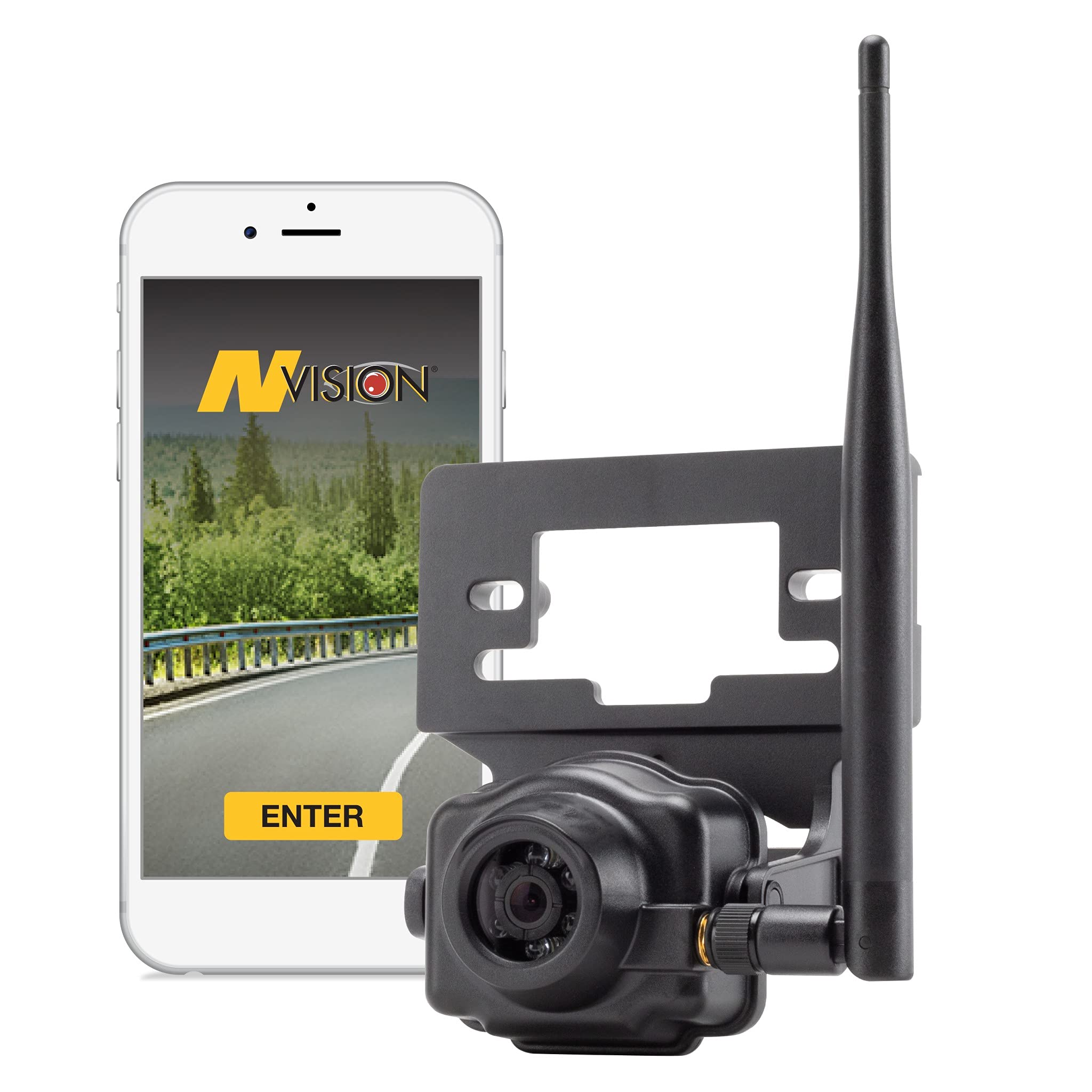 Hopkins 50060 NVision Wireless Trailer Backup Camera System - HD Night Vision, Waterproof, Easy Installation for Trucks, RVs, Trailers - Perfect for Safe Parking & Reversing in Low Light