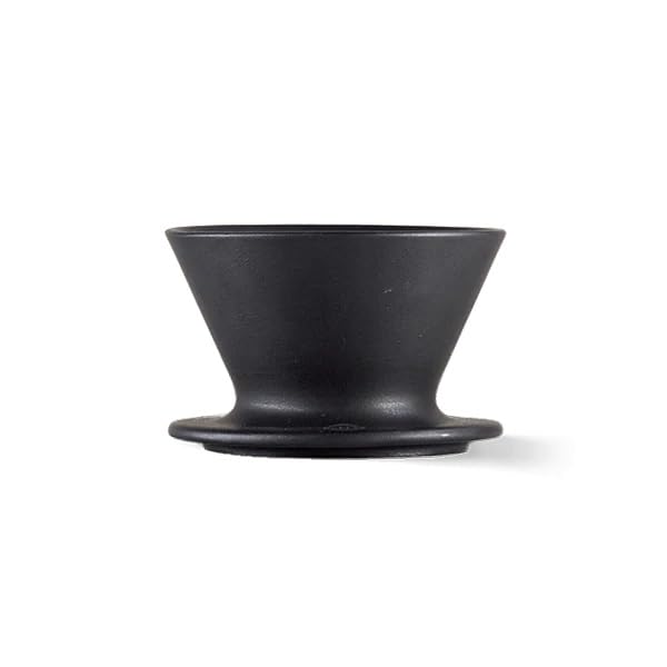 Premium Ceramic Pour Over Coffee Maker - HMM Patio Coffee Dripper for 1-2 Cups | Minimalist Design | SGS Certified | Perfect for Home, Office & Camping Coffee Brewing | Black