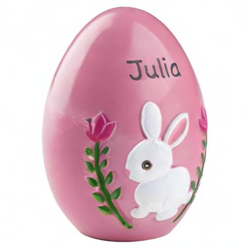 Personalized Pink Easter Egg with Custom Name Engraving - Easter Basket Filler, Home Decor, Spring Decoration - Perfect for Easter Celebrations, Table Centerpieces, and Seasonal Home Styling