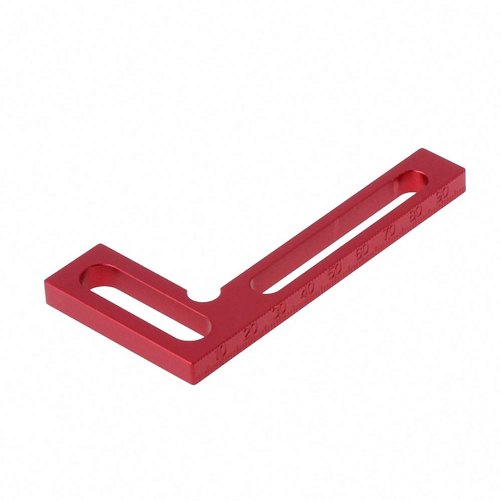 1Pc 100mm Aluminum Alloy Right Angle Precision Measuring Ruler - Mini Clamping Square for Woodworking, Metalworking & DIY Projects