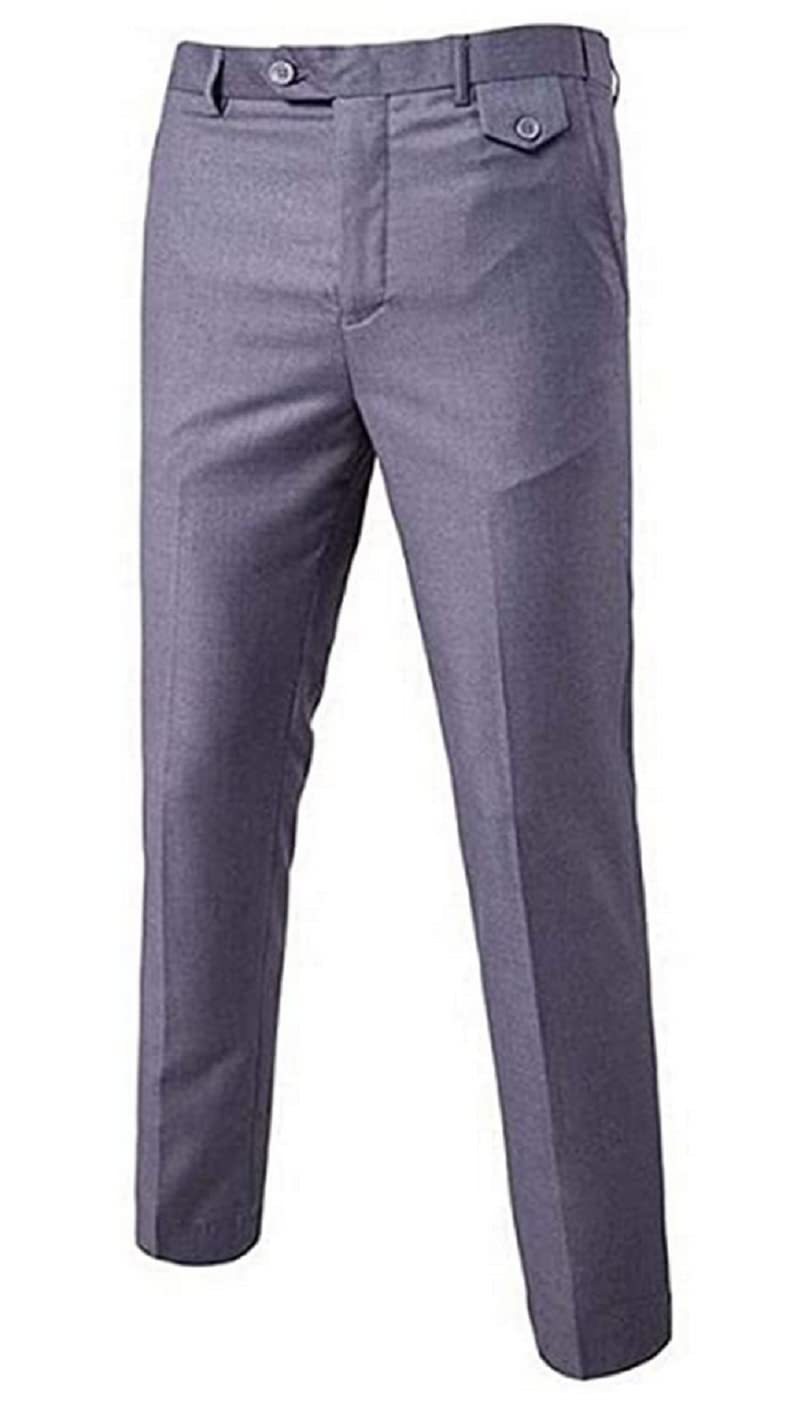 Men's Slim Fit Stretch Dress Pants - Comfortable Office & Formal Wear for Business, Weddings & Special Occasions