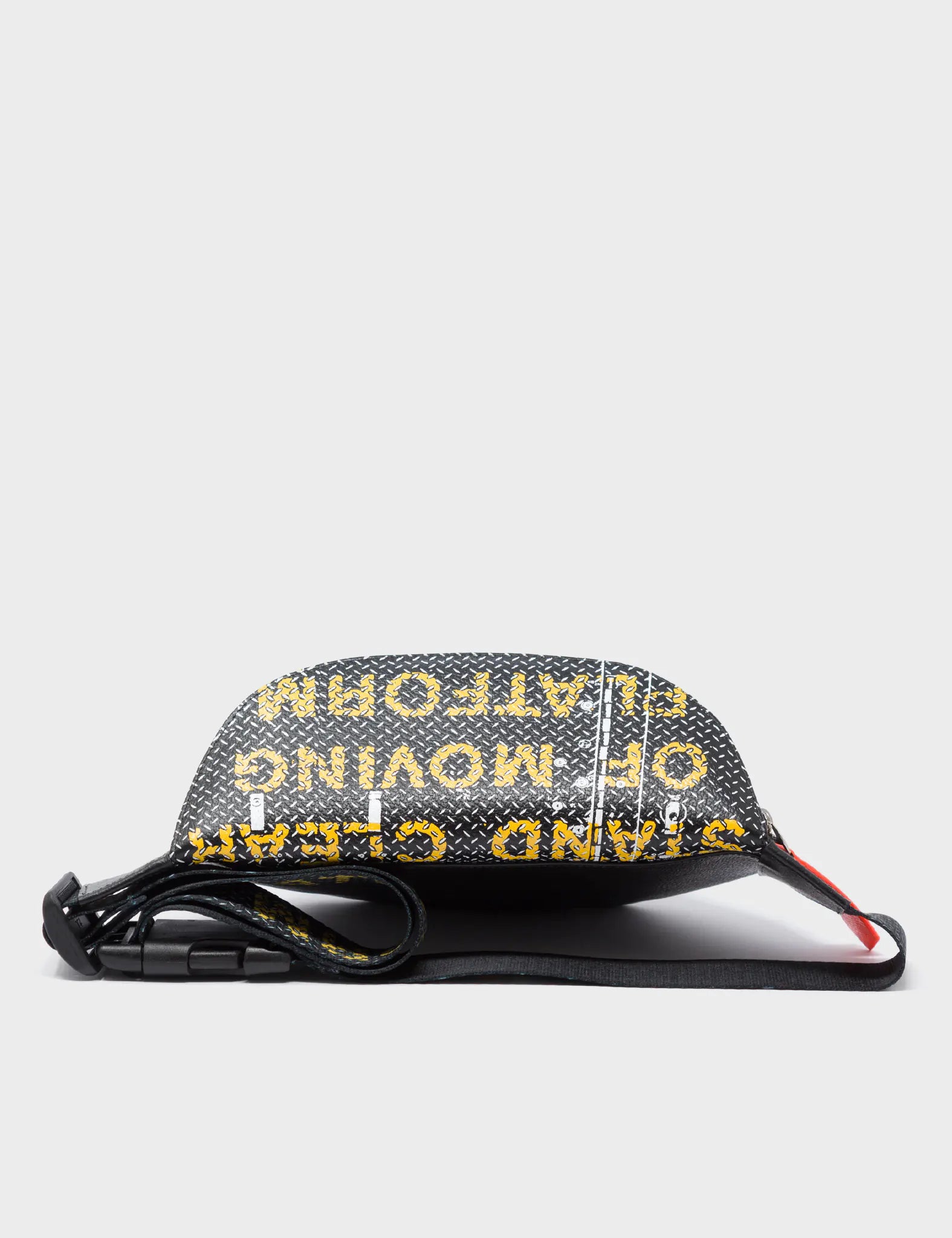 Harold Black Leather Fanny Pack with Metal Platform Design - Stylish Waist Bag for Travel, Hiking & Everyday Use
