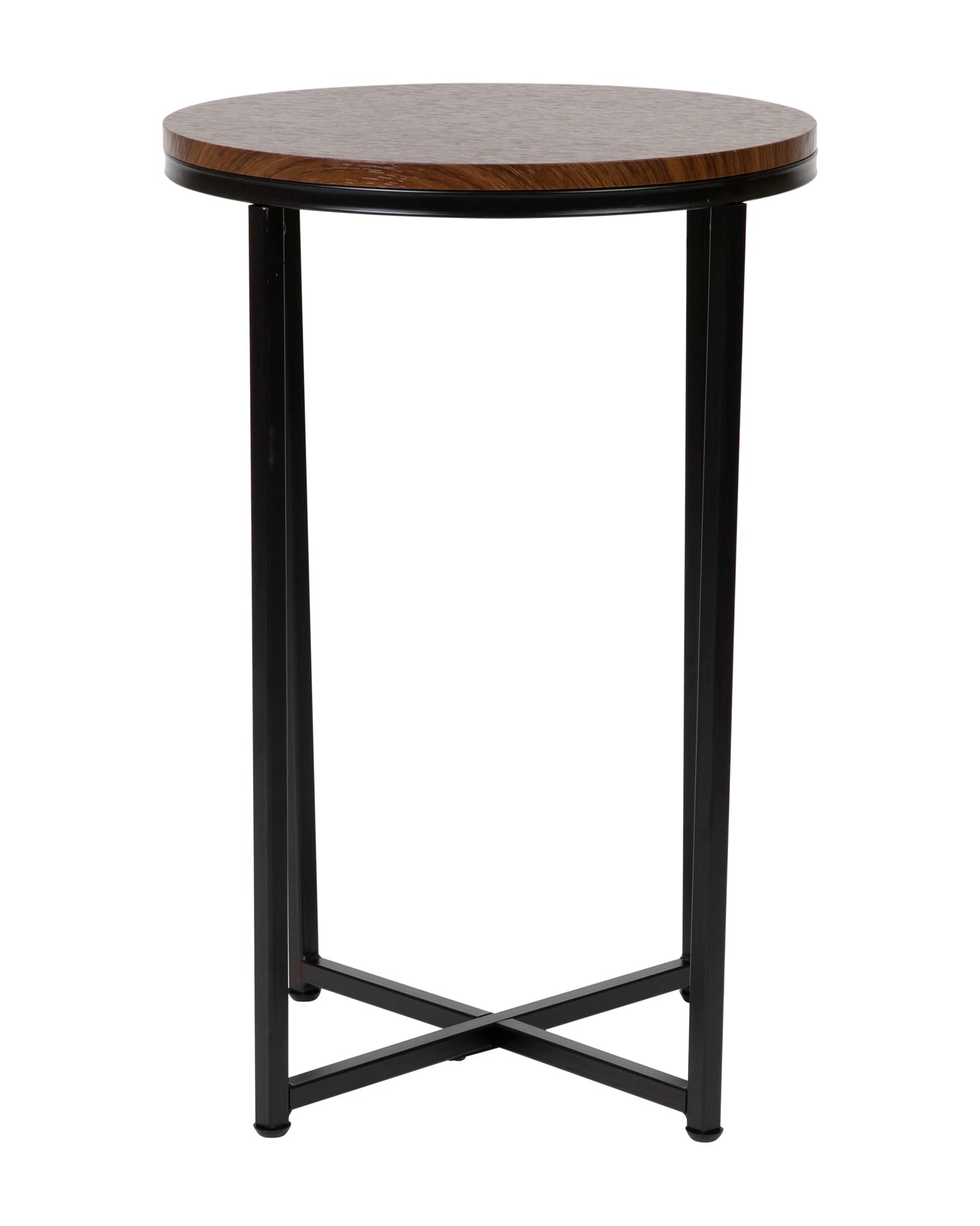 Modern Walnut End Table with Black Frame - Home & Office Decor