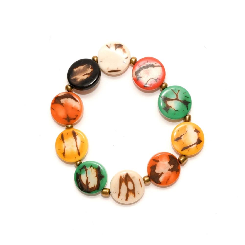 Eco-Friendly Boho Bracelets for Women - Sustainable Plant-Based Bohemian Jewelry - Stretch Beaded Hippie Bracelets for Yoga, Music Festivals & Beach Vacations