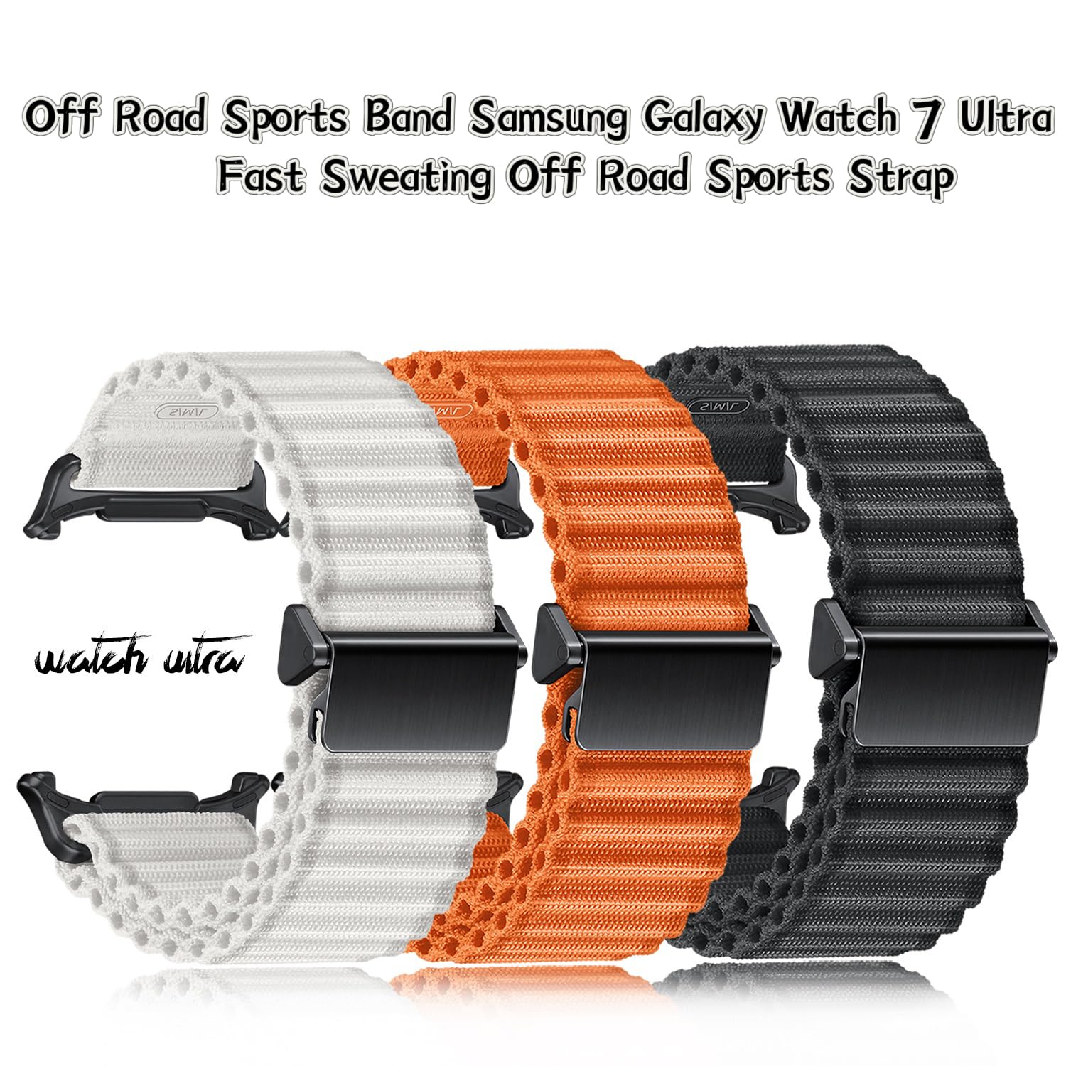 VeveXiao Galaxy Watch 7 Ultra Trail Band - Durable Nylon Strap Replacement for Samsung Watch Ultra, Adjustable One-Click Attachment Sports Strap for Men & Women - Perfect for Hiking, Running & Outdoor Adventures