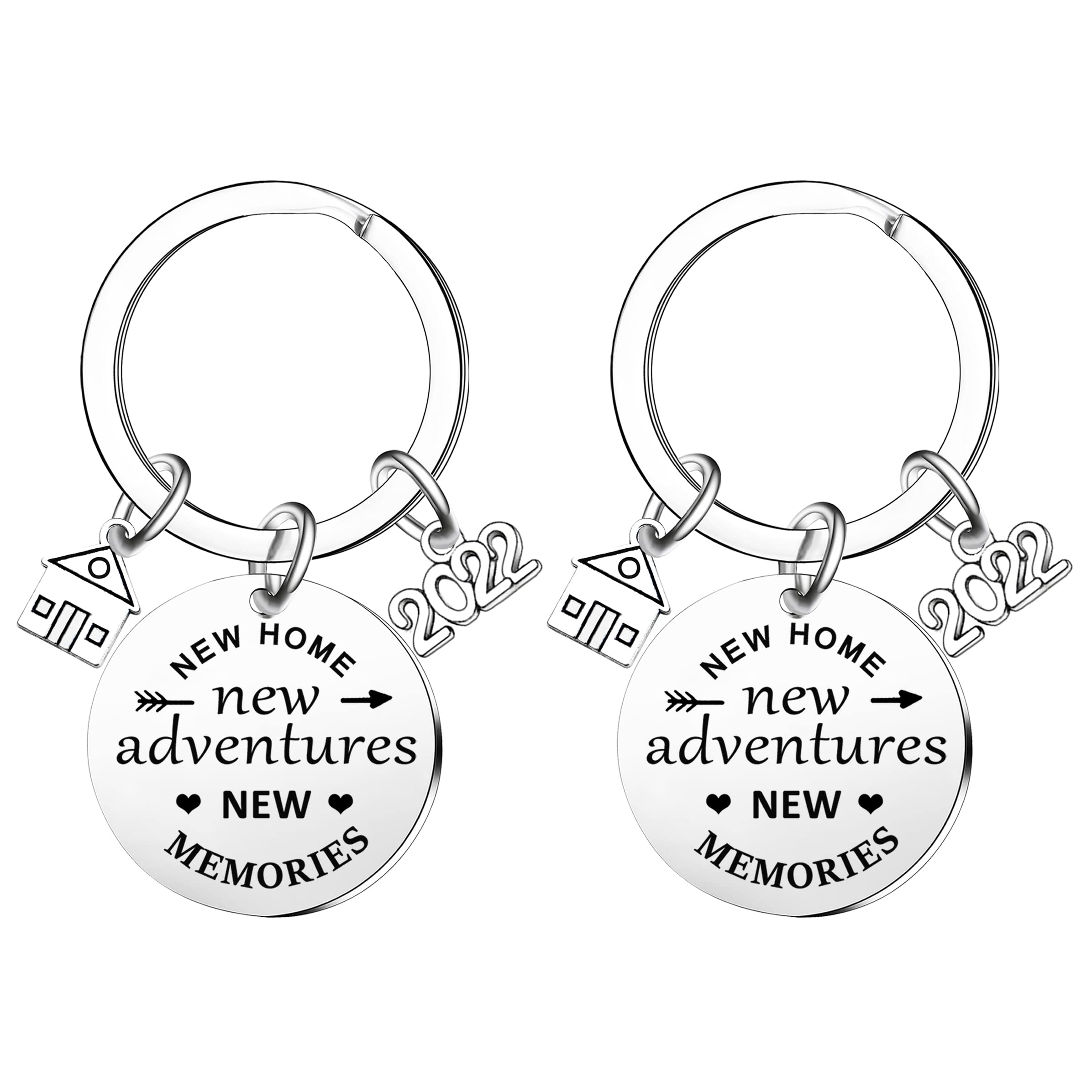 2Pcs New Home Keychain Set - Housewarming Gifts for New Homeowners, Adventure Themed Keyrings for House Keys - Perfect for Housewarming Parties, New Home Gifts & Everyday Use