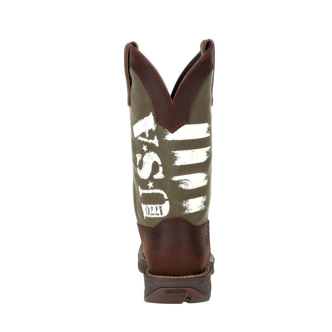 Rebel Army Green USA Print Western Boots for Men & Women - Stylish Cowboy Boots for Country Rodeo, Line Dancing & Western Fashion
