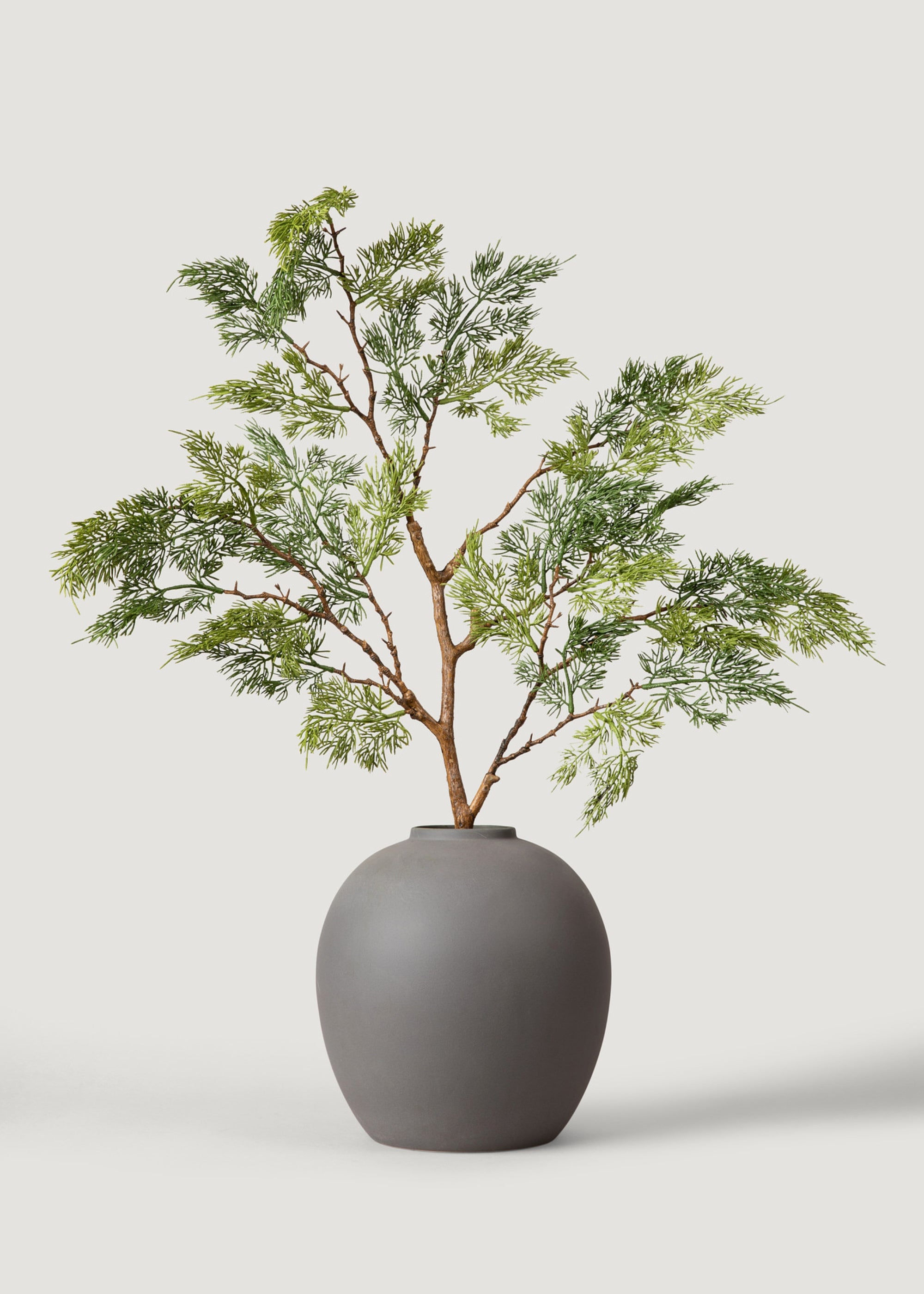Edie Stoneware Vase in Smokey Matte Taupe - 10.75 Inch Ceramic Home Decor for Living Room, Dining Table & Wedding Centerpieces