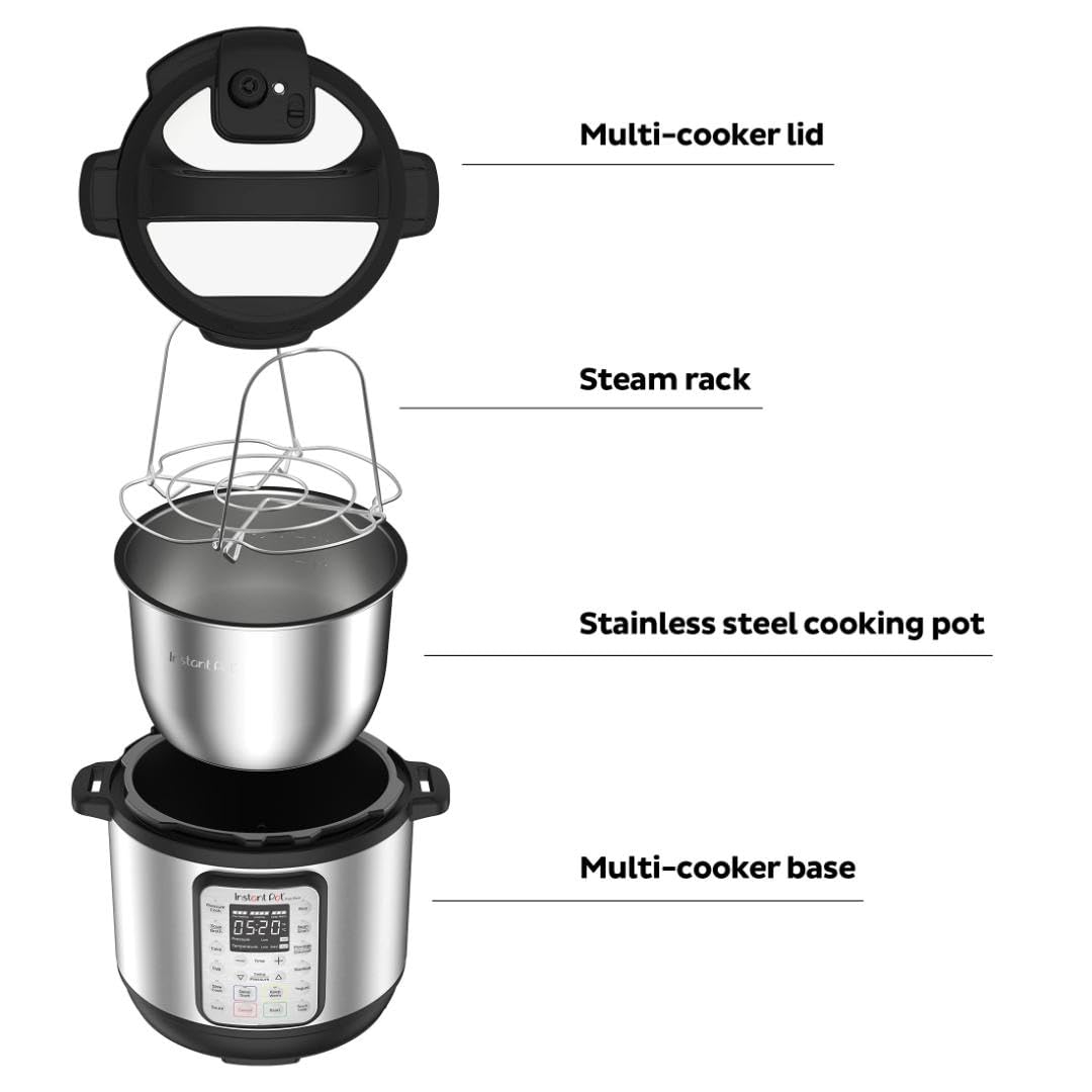 Instant Pot Duo Plus 9-in-1 Electric Pressure Cooker | 6 Quart Stainless Steel Multi-Cooker with Slow Cooker, Rice Cooker, Steamer & Yogurt Maker | Includes Free App with 800+ Recipes | Perfect for Meal Prep, Family Dinners & Healthy Cooking