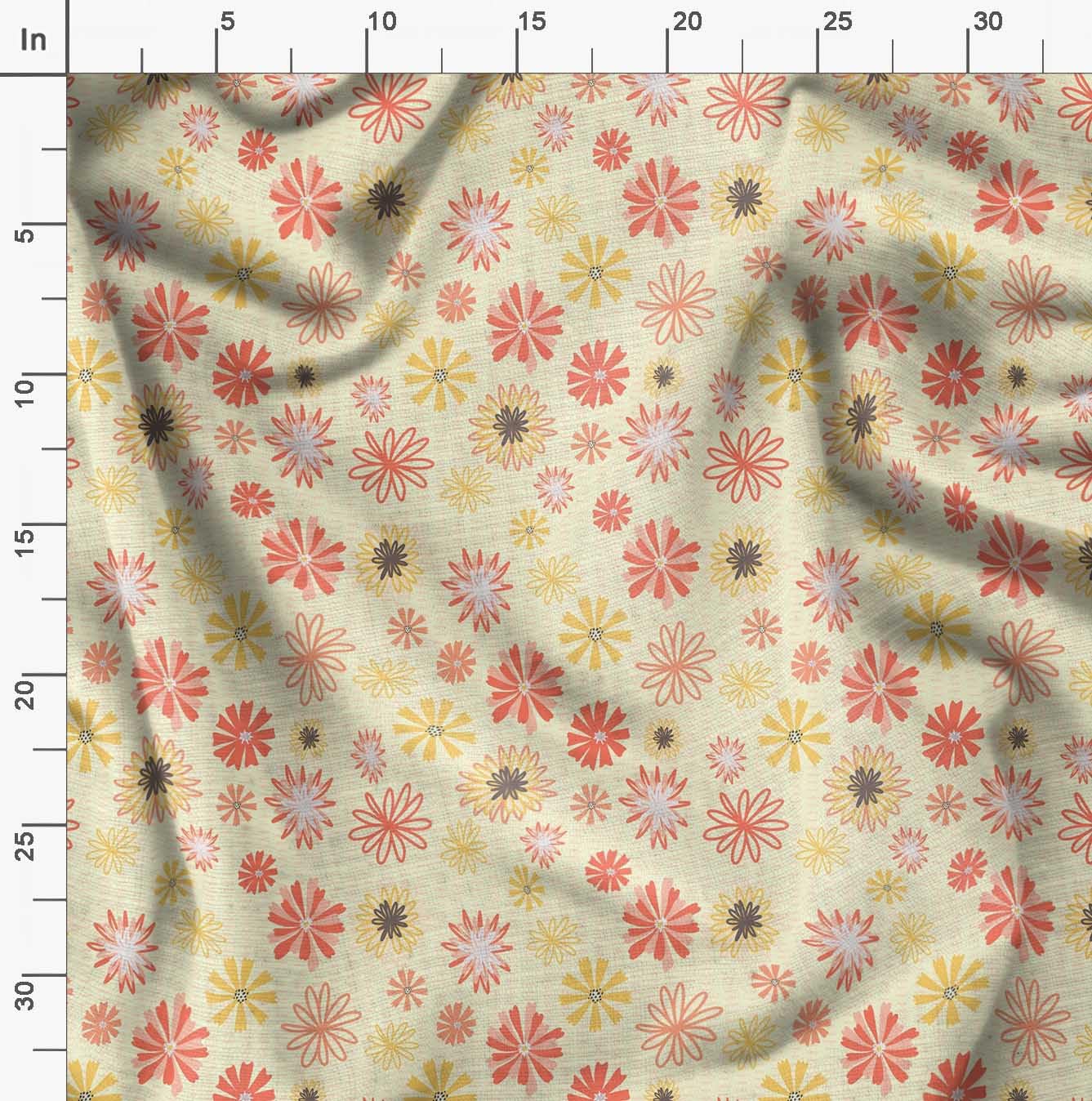 Soimoi Moss Georgette Yellow Fabric by The Yard - 42 Inch Wide Artistic Leaf & Floral Printed Fabric for Dresses, Curtains, DIY Crafts - Elegant Fashion & Home Decor Material