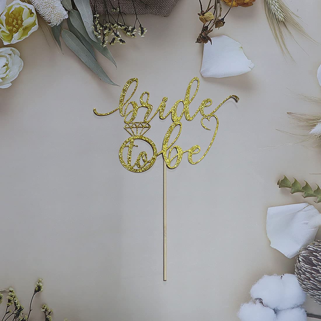 Gold Glitter Bride to Be Cake Topper - Wedding Shower, Bridal Shower, Engagement Party, Bachelorette & Hen Night Decor - Perfect for Wedding Cakes, Cupcakes & Dessert Tables