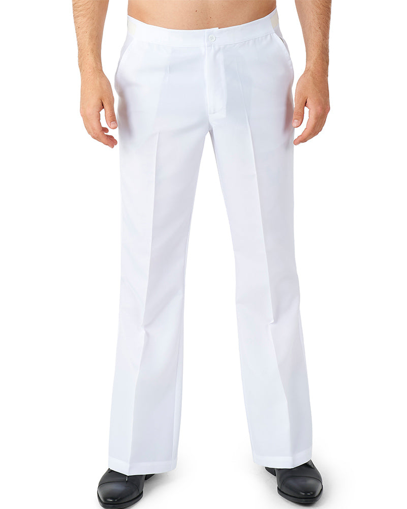 Vintage 70s Disco White Men's Suit - Retro Costume for Halloween, Theme Parties & Dance Events - Classic 3-Piece Suit with Wide Lapels & Flared Pants