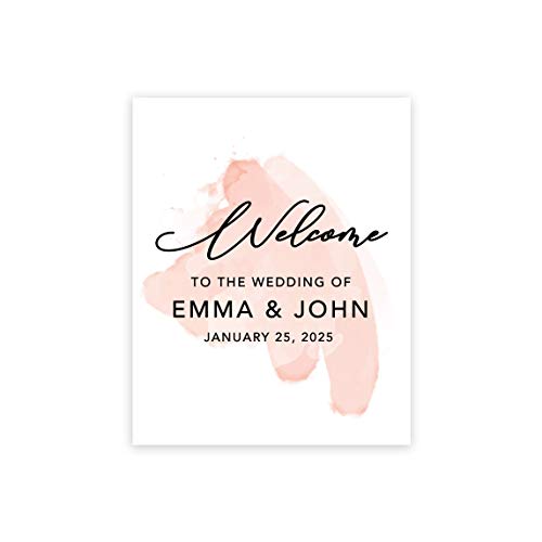 Scripted Welcome to the Wedding Watercolor Stroke