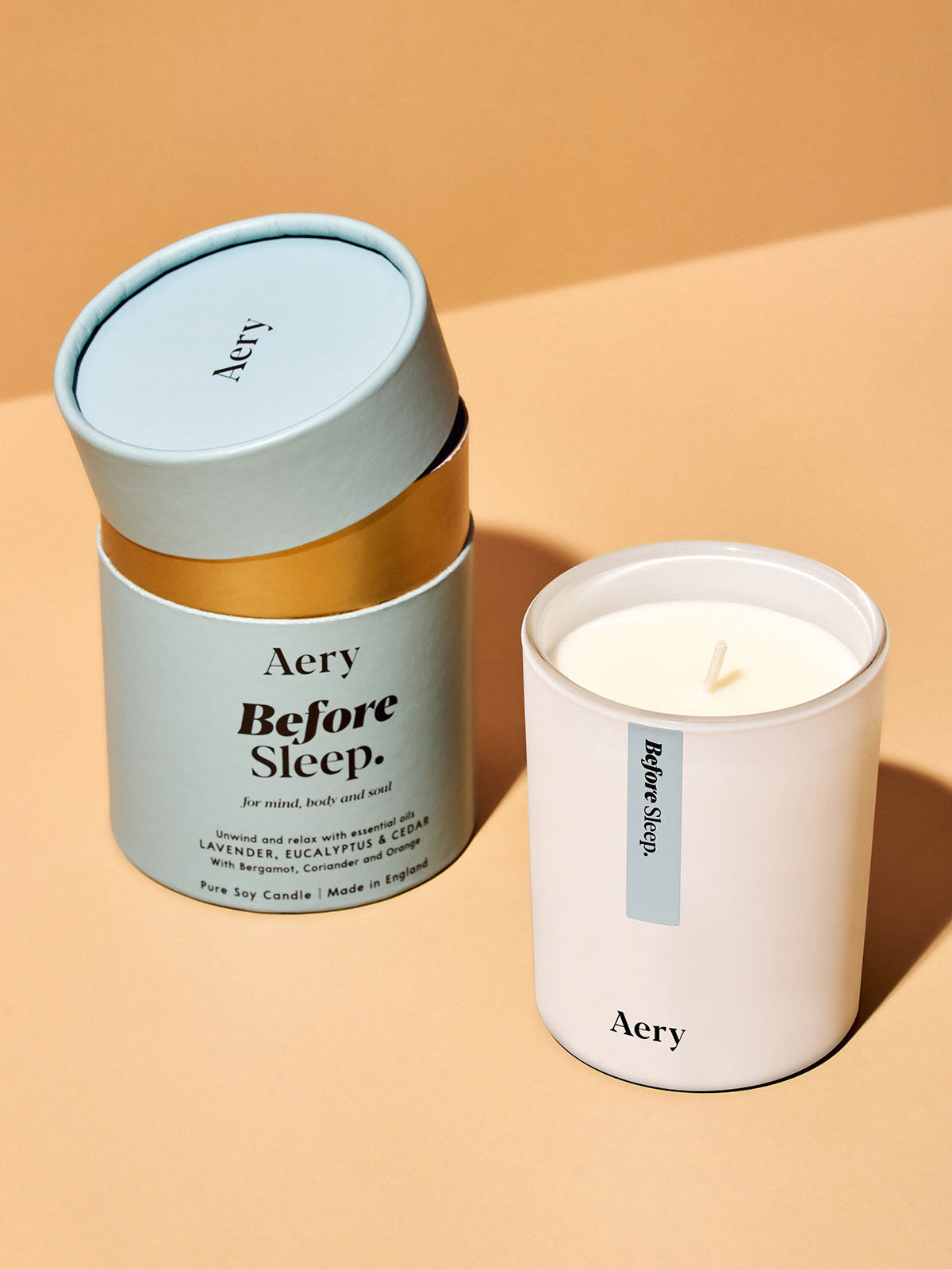Aery Aromatherapy Candle - Lavender Scented Soy Wax Candle for Relaxation & Better Sleep | Perfect for Bedroom, Bath & Meditation