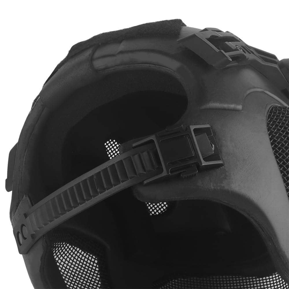 Tactical Airsoft Helmet with Built-in HD Headset & Anti-Fog Fan - High-End Paintball Full Face Mask for Outdoor Airsoft, CS Games & Military Simulation