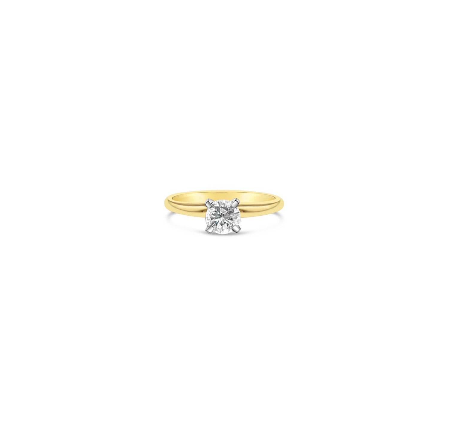 0.50 Carat Solitaire Diamond Engagement Ring - 14K Yellow Gold - Perfect for Proposals, Anniversaries & Romantic Occasions
