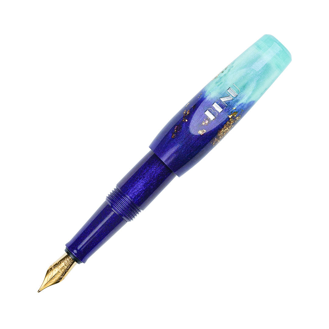Benu Pixie Pocket Fountain Pen - Twilight Lagoon Color, Fine Nib, Premium Portable Writing Pen for Journaling, Note Taking & Gift Giving