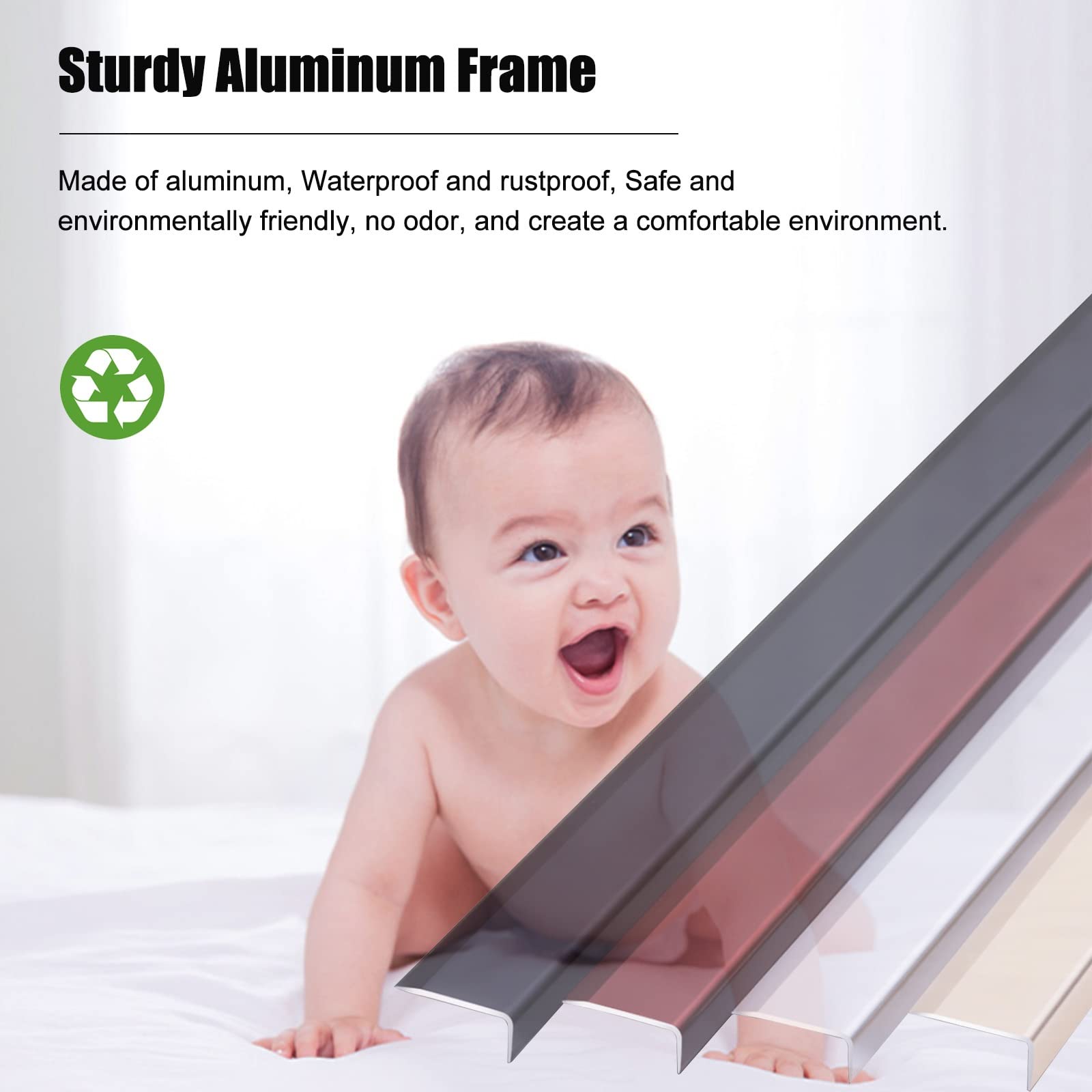 Aluminum L-Shaped Stair Edge Protector - Non-Slip Flooring Transition Strip & Stair Nosing Trim - Indoor/Outdoor Stair Tread Cover - Easy Installation (Red, 150cm/59.1in) - Perfect for Home, Office & Commercial Stair Safety