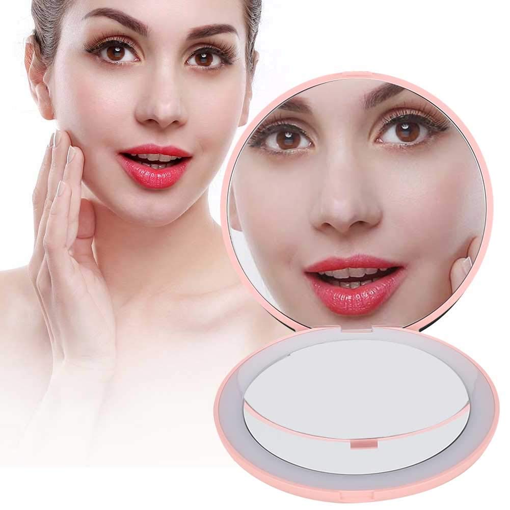 Magnifying Cosmetic Mirror with No Stroboscopic Light - Portable Travel Makeup Mirror for Precise Application | Perfect for Home Vanity, Hotel Rooms & On-the-Go Touchups