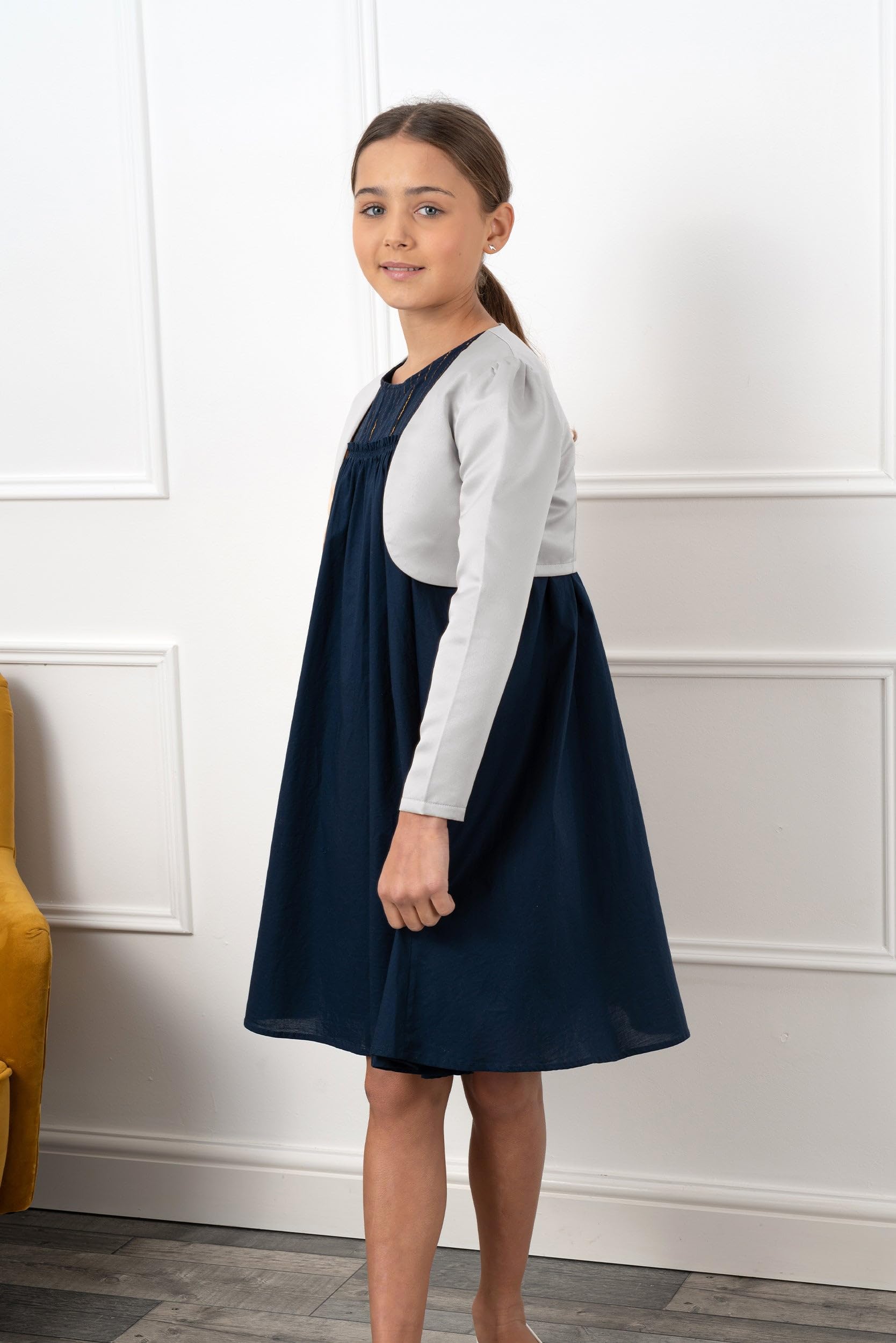 Black Butterfly Kids Satin Long Sleeve Bolero Jacket for Girls - Elegant Church Outfit, Birthday Party Wear & Special Occasion Top