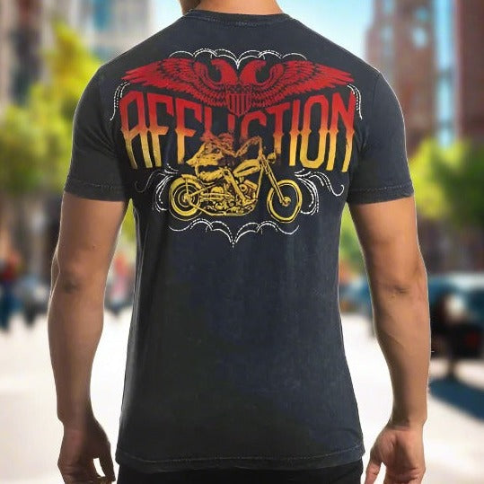 Affliction Men's Coastline Ride Short Sleeve Graphic T-Shirt - Casual Streetwear for Summer, Beach, and Motorcycle Riding